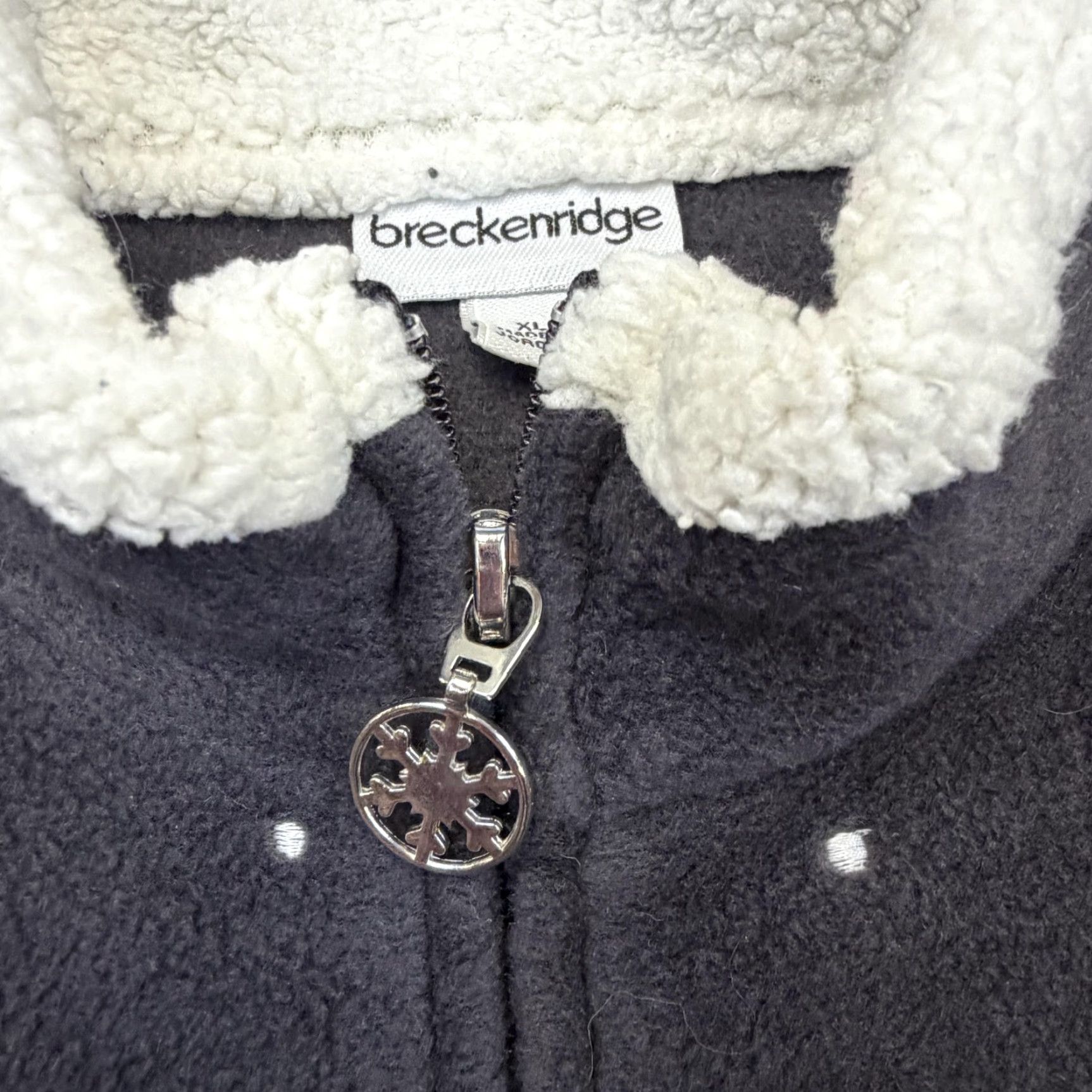 Vintage Breckenridge Jacket XL Gray Fleece Embroidered Cardinal Holiday Zip Womens Size XL / US 12-14 / IT 48-50 - 6 Thumbnail