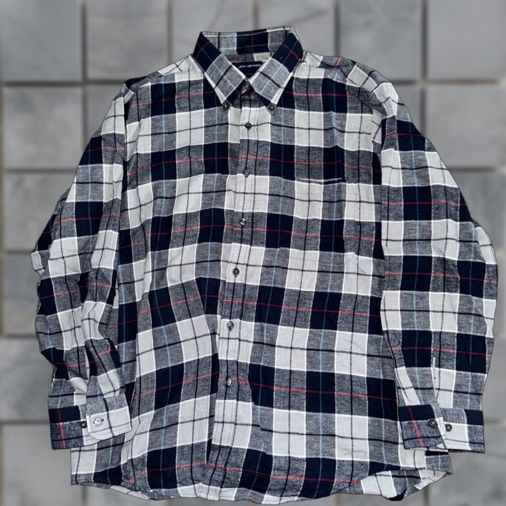 Vintage VINTAGE John Ashford Flannel Button-Up XL Blue Mens Shirt Size US XL / EU 56 / 4 - 1 Thumbnail