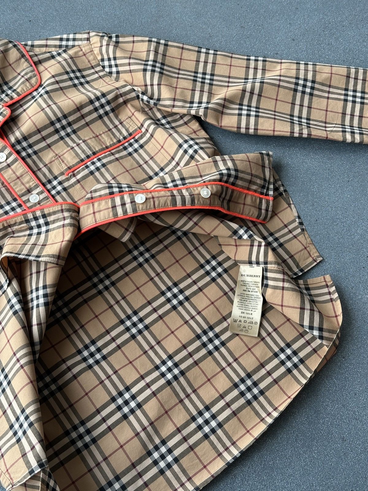 Burberry BURBERRY Fluo Piping Nova Check Long Sleeve Shirt Size XS-S Size XS / US 0-2 / IT 36-38 - 10 Thumbnail
