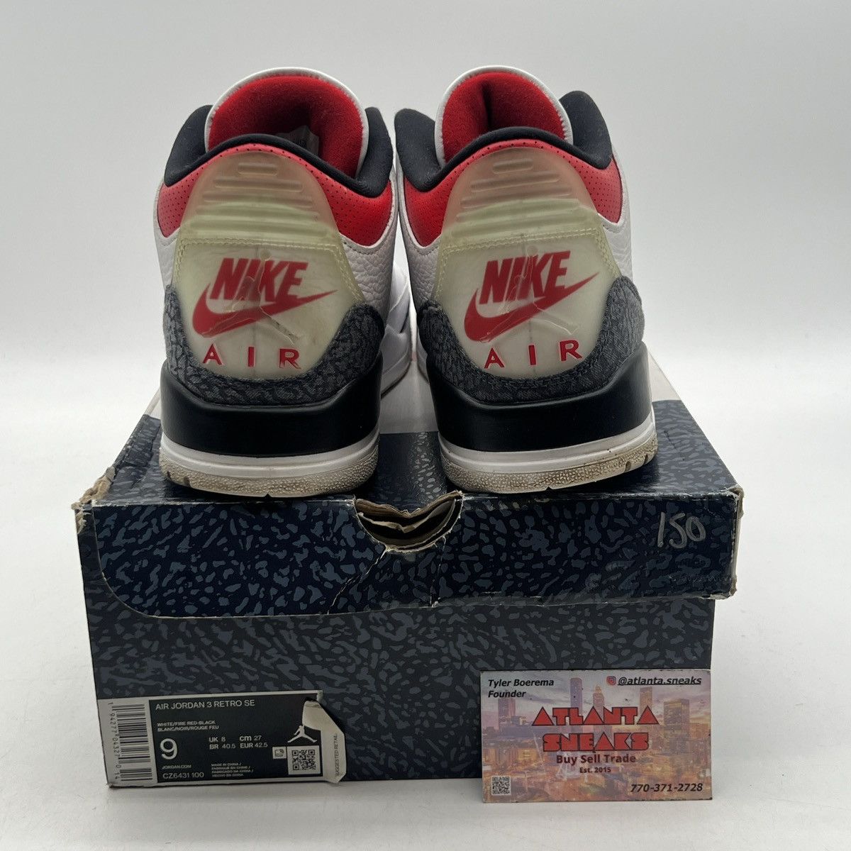 Jordan Brand Air Jordan 3 denim fire red Size US 9 / EU 42 - 3 Thumbnail
