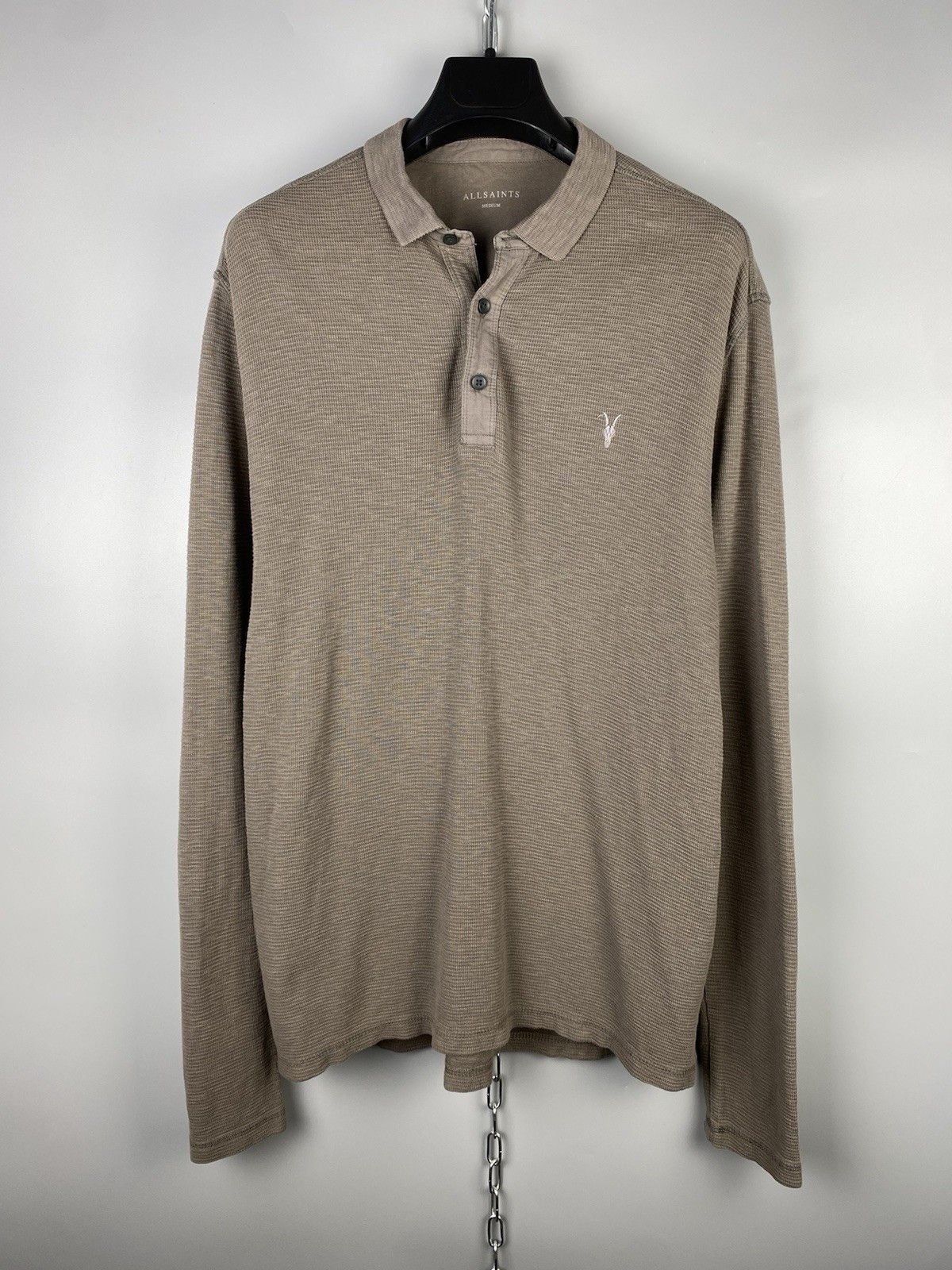 Allsaints Allsaints Cotton Waffle Knit Casual Clash Polo Shirt Size US M / EU 48-50 / 2 - 1 Thumbnail
