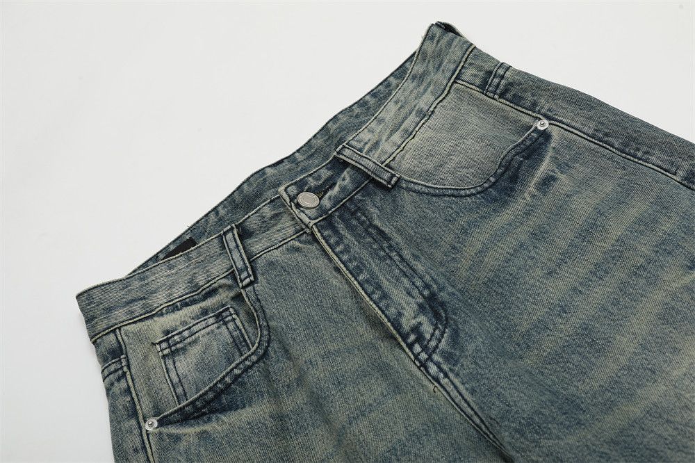 Japanese Brand × Jean Men's American style washed distressed wide leg jeans Size US 34 / EU 50 - 4 Thumbnail