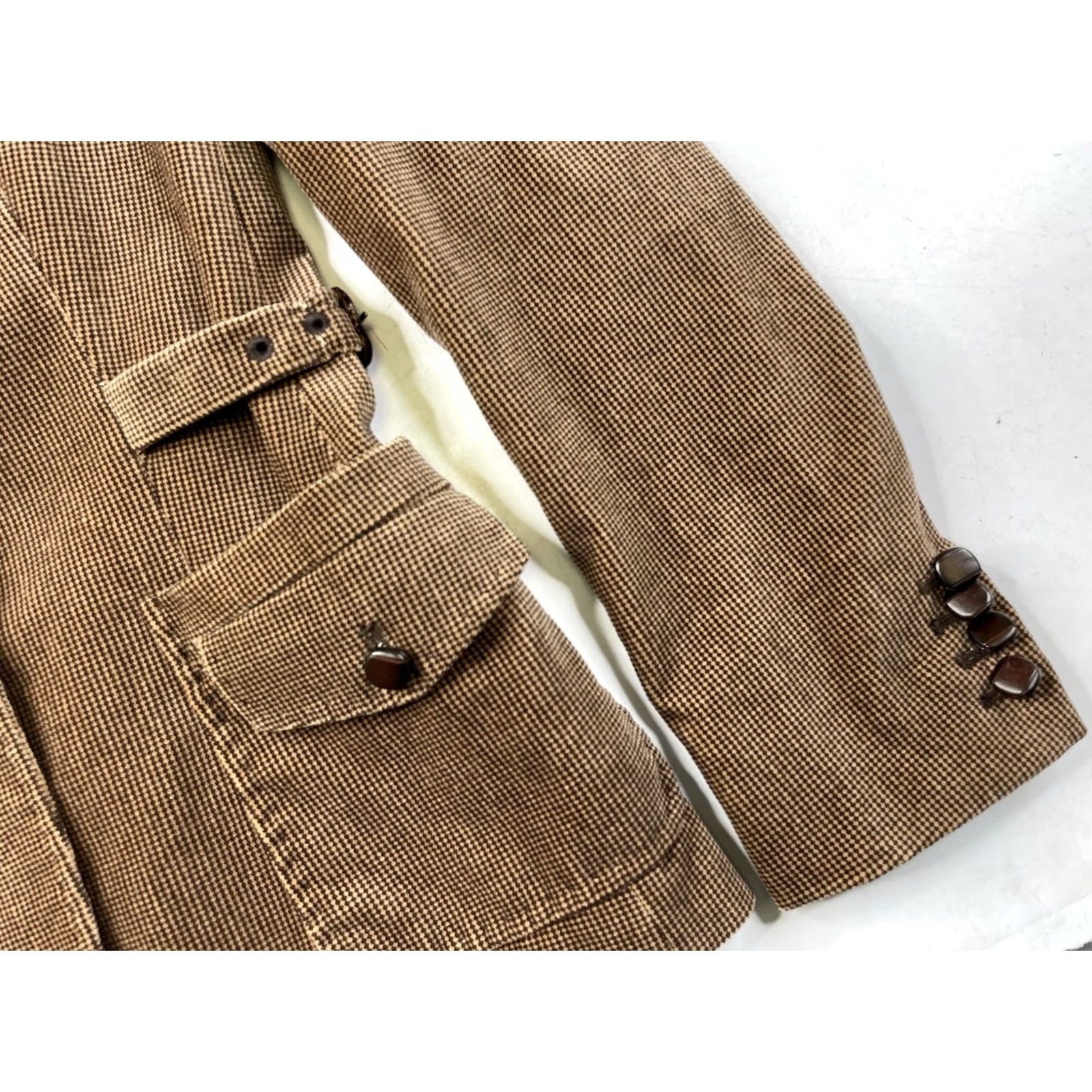 Max Mara MAX MARA Blazer Jacket Brown Plaid Women 4 Cotton Equestrian Military Blazer Notch Lined Single-Breasted Three-Button" Size S / US 4 / IT 40 - 6 Thumbnail