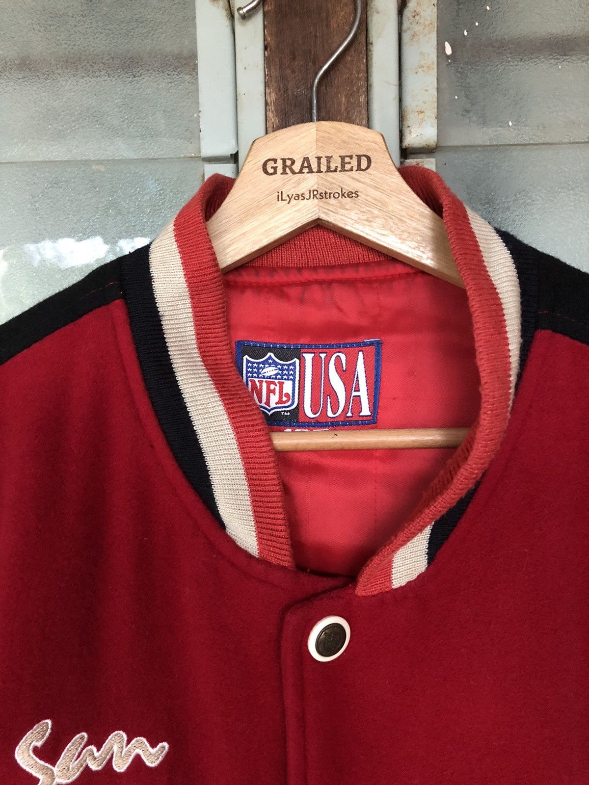 Vintage 90\'s NFL USA 49ers Bomber Leather Jacket