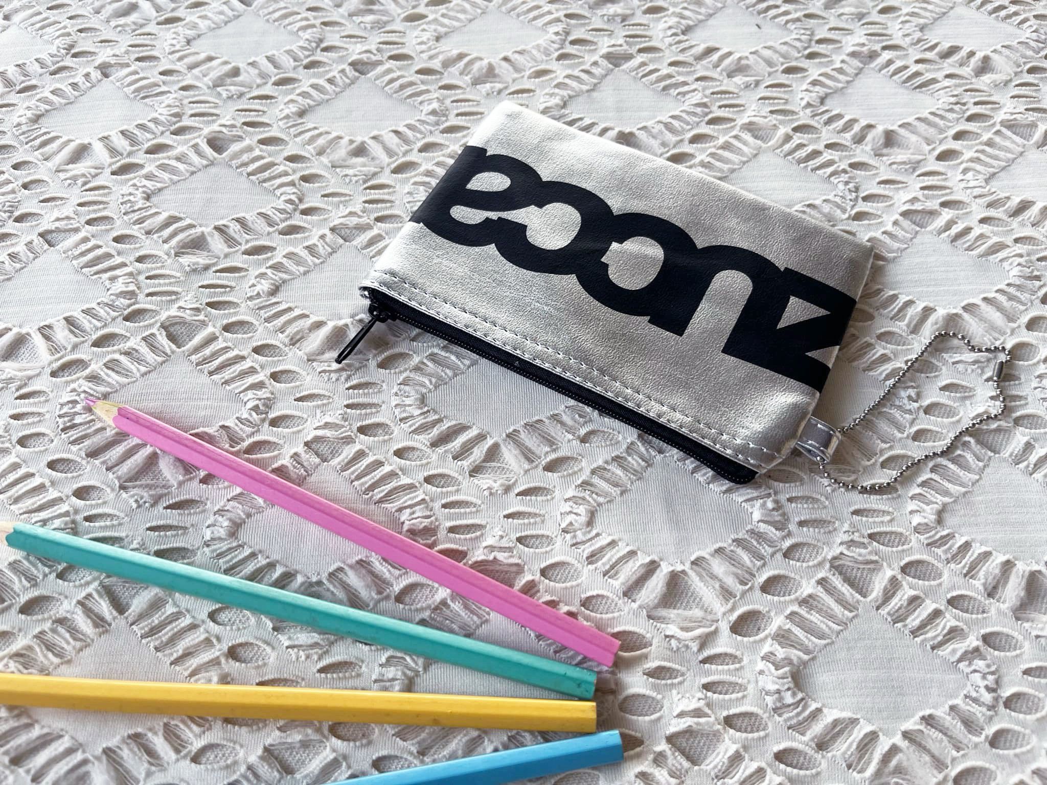 Zucca ZUCCA Silver metallic coin purse with black logo printed Size ONE SIZE - 5 Thumbnail