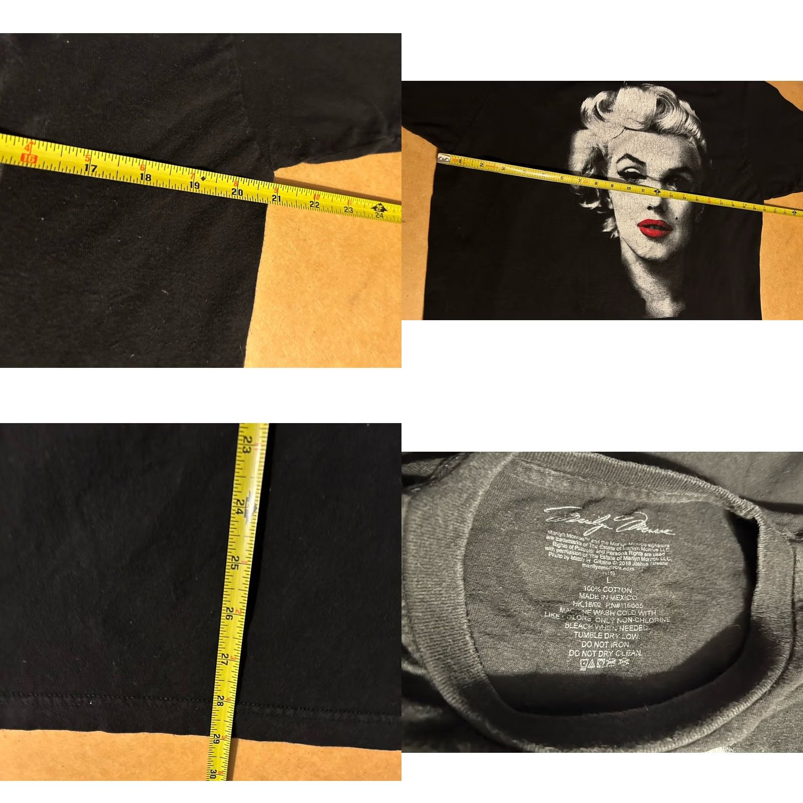 Vintage Marilyn Monroe Shirt Men L Black Short Sleeve Big Face Graphic Molottery T-Shirt 50s Movie Star Birthday Size US L / EU 52-54 / 3 - 8 Thumbnail