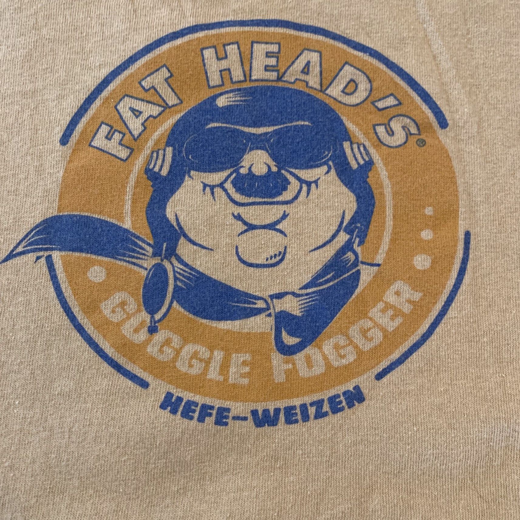 Gildan VINTAGE Fat Head Brewing Co. Goggle Fogger Shirt Adult L Yellow Beer Theme Mens T-Shirt Size US L / EU 52-54 / 3 - 4 Thumbnail