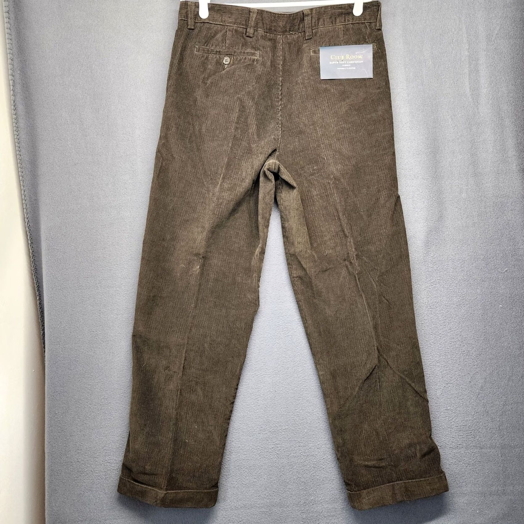 Club Room VINTAGE Club Room Corduroy Pants Men 33x30 Brown 11 Wale Double Pleated Pants Mens Corduroy Brown 11 Wale Vintage Y2K NEW Size US 33 - 2 Thumbnail