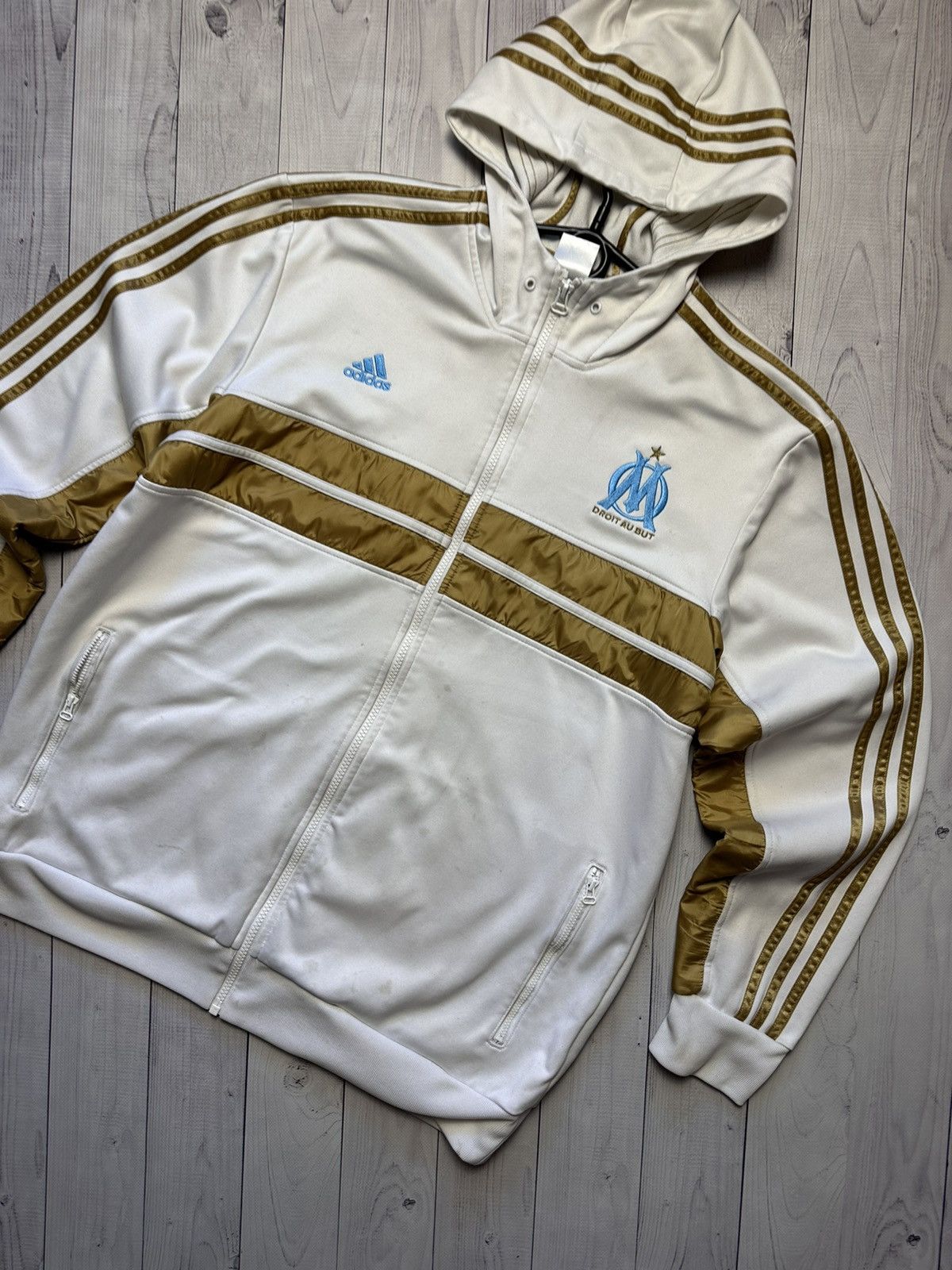 Adidas × Vintage Vintage adidas Olympic Marseille zip hoodie size XL Size US XL / EU 56 / 4 - 2 Thumbnail