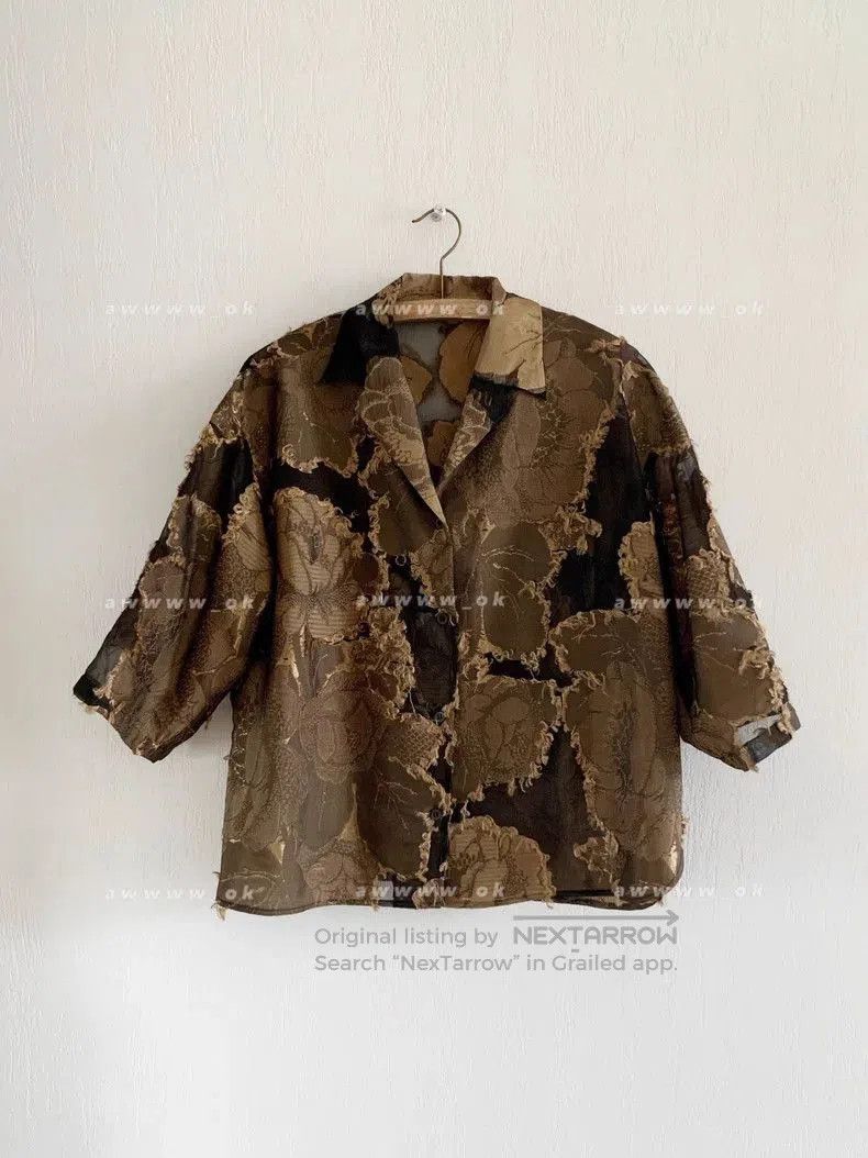 Dries Van Noten Dries Van Noten Brocade Sheer Shirt. Size US S / EU 44-46 / 1 - 3 Thumbnail