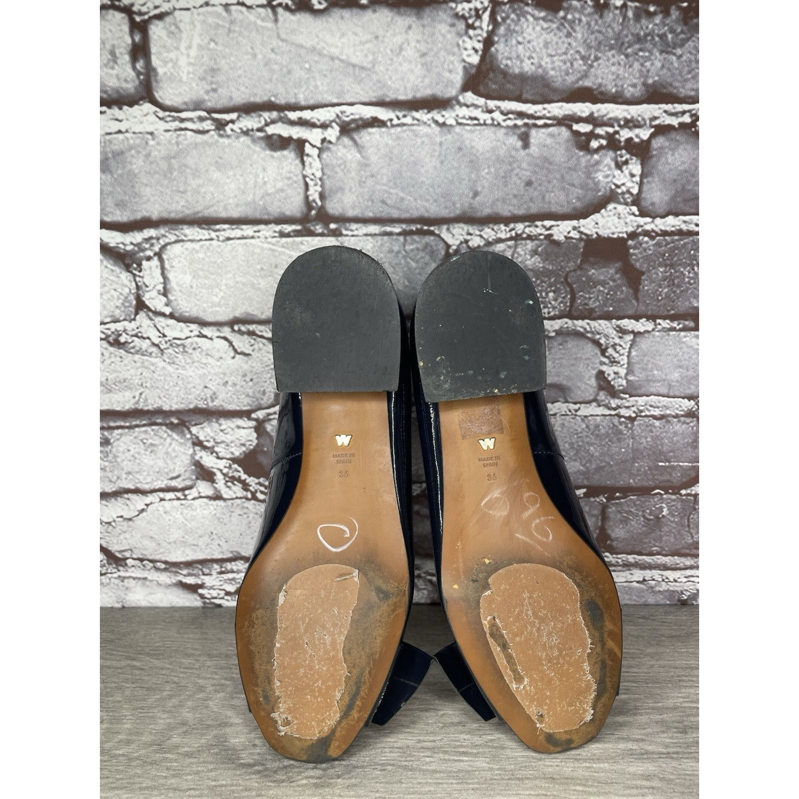 Whistles Whistles Navy Blue Patent Buckle Strap Pumps Block Heels Wo Size US 5.5 / IT 35.5 - 21 Thumbnail