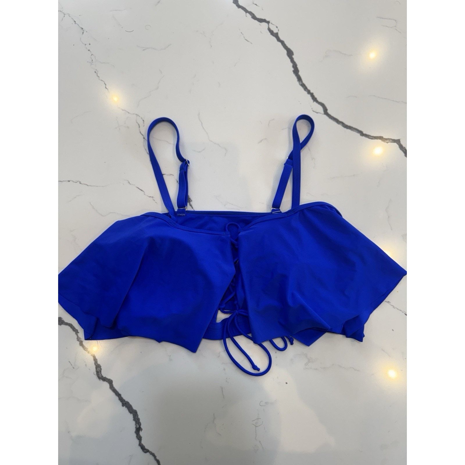 Other Women’s Blue Bikini Set LX High Waist Strappy Bottoms Ruffle Size ONE SIZE - 5 Thumbnail