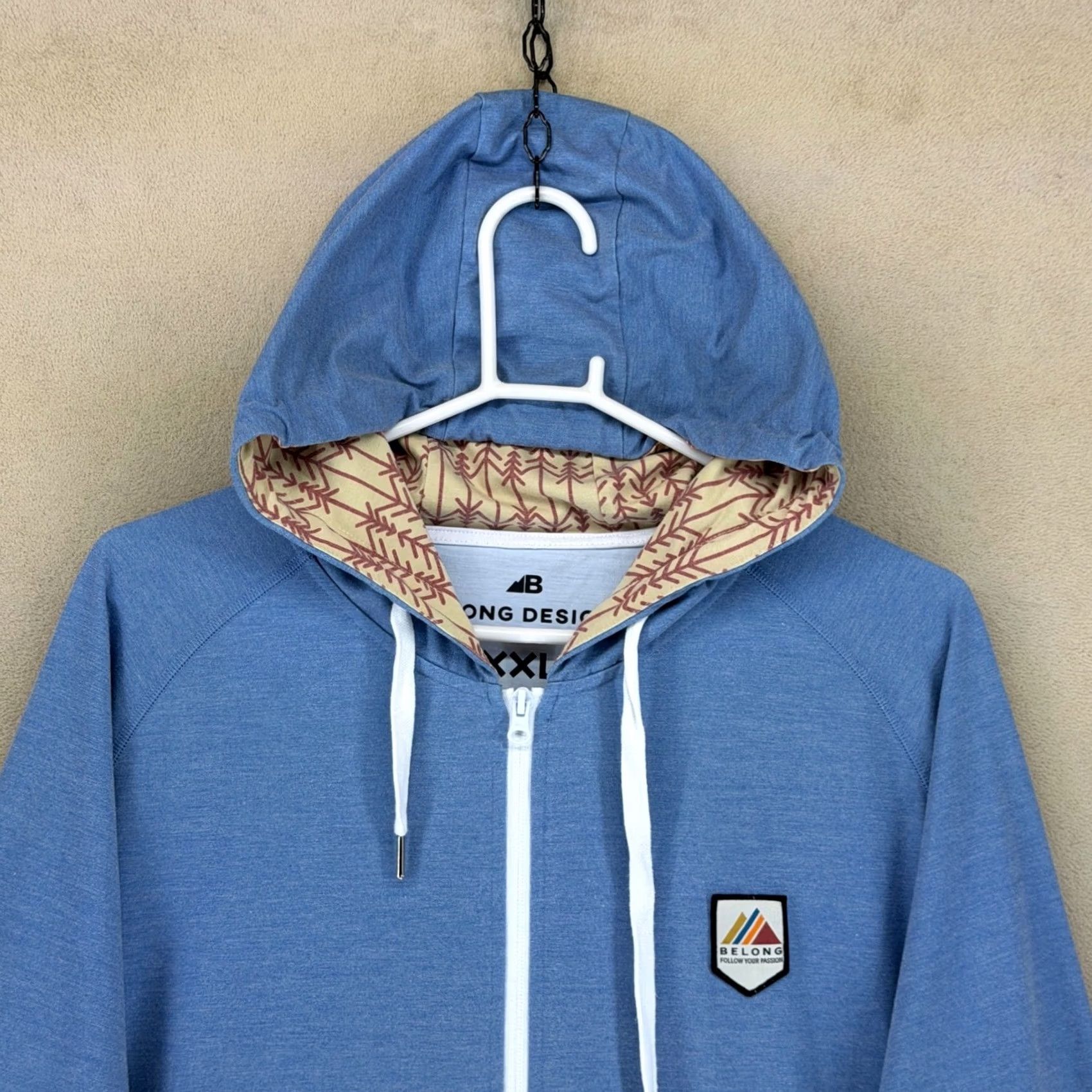 Vintage Belong Designs Full Zip Hoodie Men 2XL Blue Recycled Polyester Bamboo Blend Size US XXL / EU 58 / 5 - 2 Thumbnail