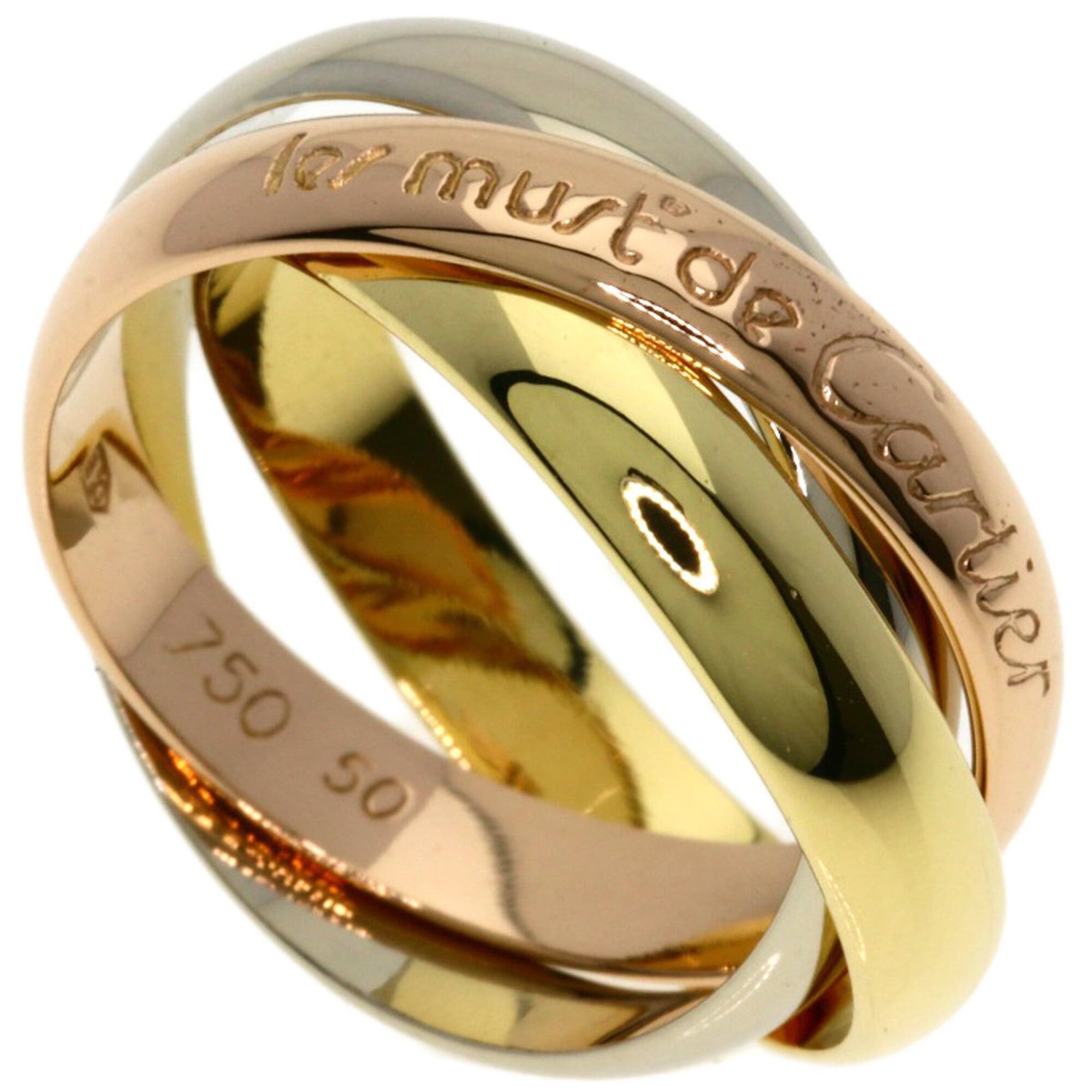 Cartier Cartier Trinity #50 Ring - 18K Yellow Gold/18K White Pink Gold Women's CARTIER Size ONE SIZE - 1 Thumbnail