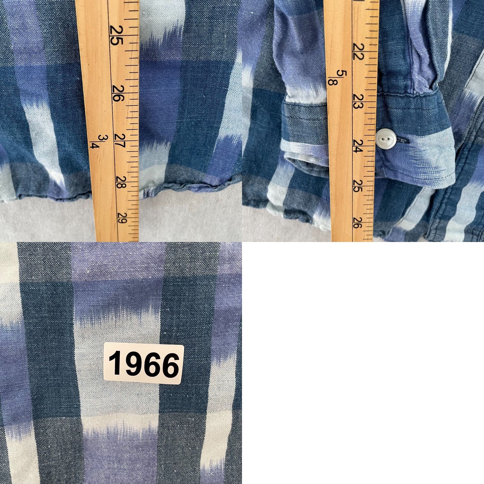Polo Ralph Lauren Polo Ralph Lauren Blue Plaid Button-Up Shirt Adult Medium Cotton Linen Long Sleeve with Pockets Mens Size US M / EU 48-50 / 2 - 8 Thumbnail
