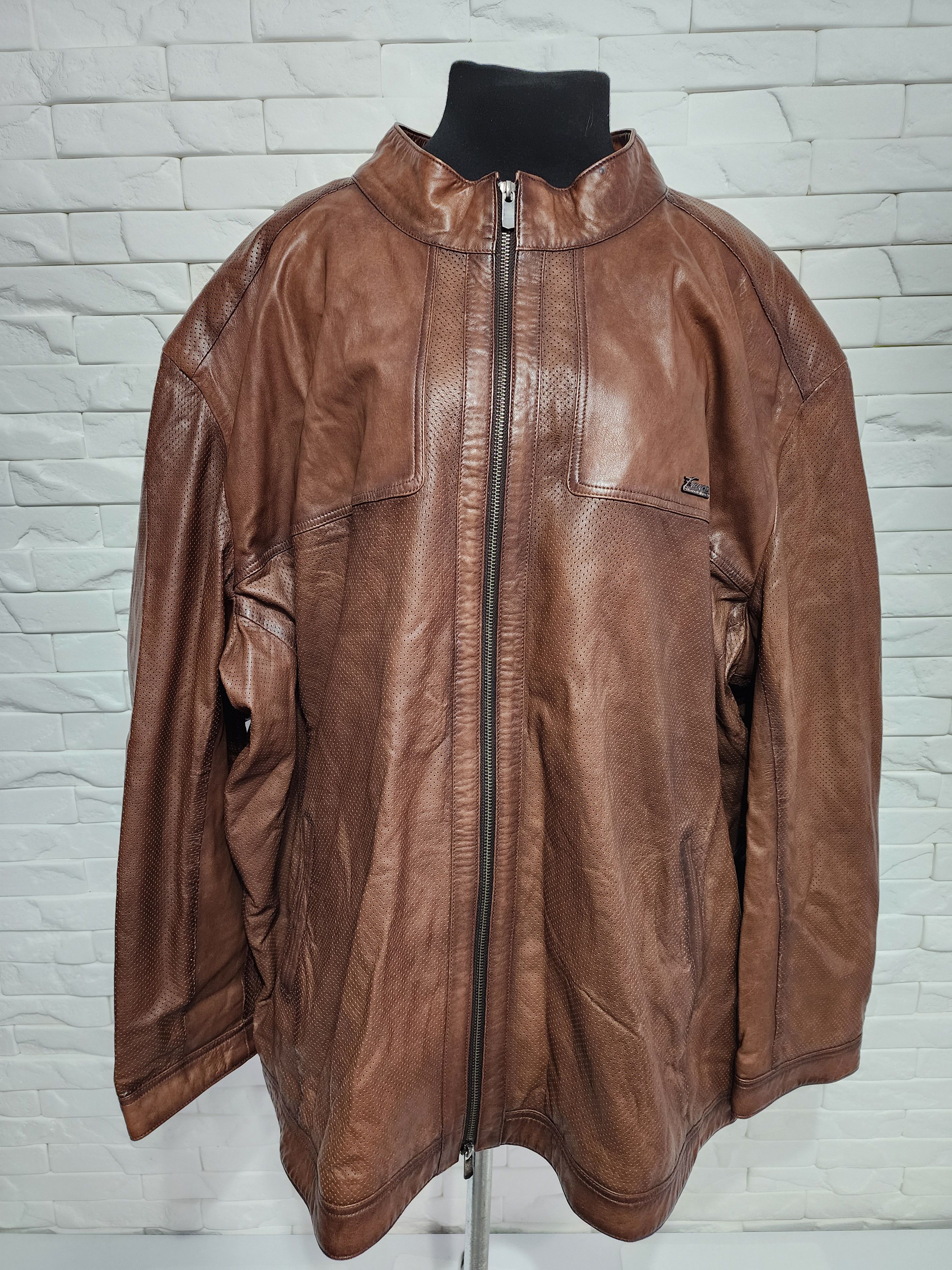 Other Men's sports leather jacket in brown. Size US XXL / EU 58 / 5 - 1 Thumbnail