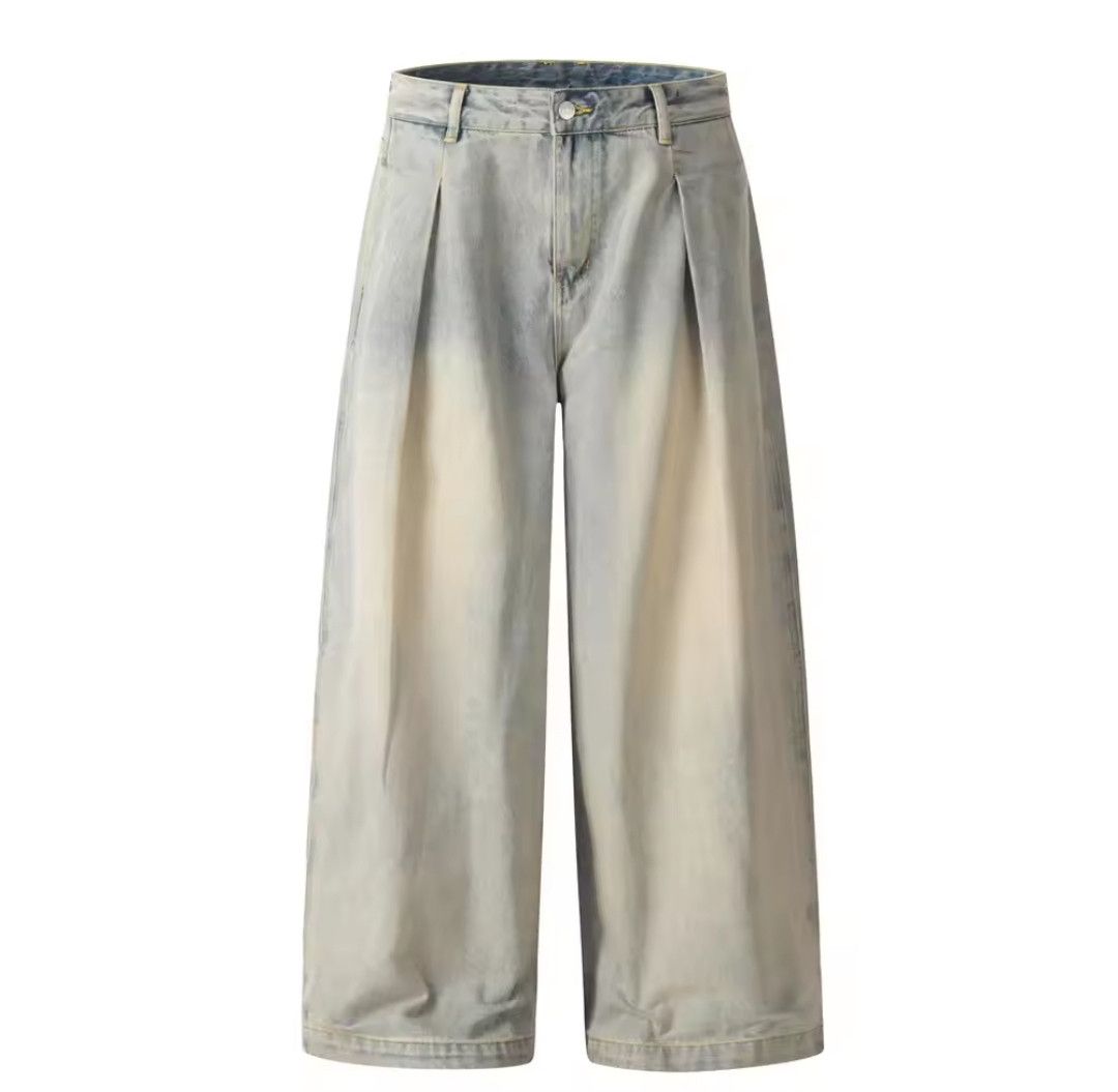 Japanese Brand × Vintage Jeans Baggy Double Pleated Straight Wide Leg Vintage Size US 30 / EU 46 - 4 Thumbnail