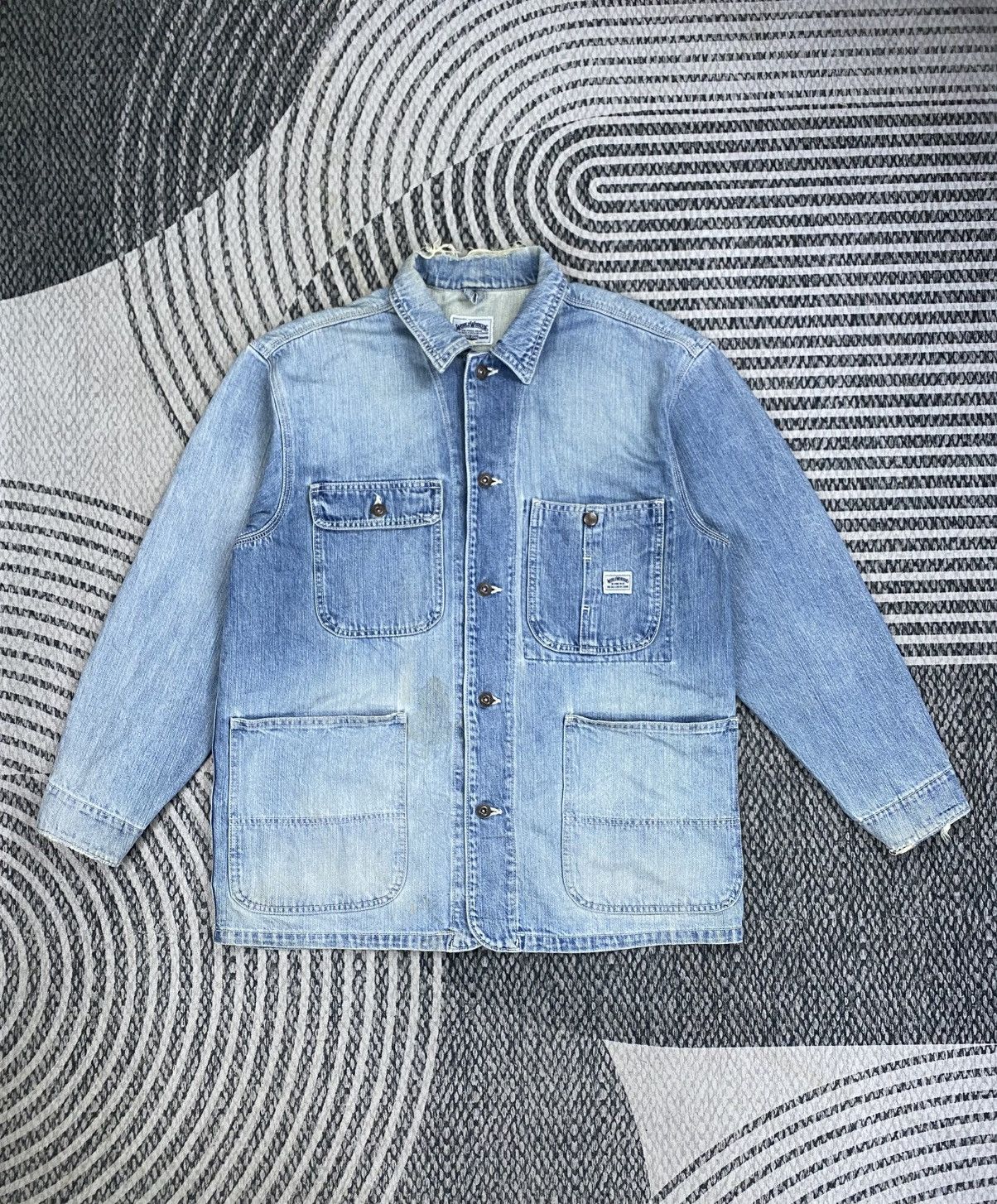 Big John 🔥70s Vintage Big John Chore Denim Jacket Size US L / EU 52-54 / 3 - 1 Thumbnail
