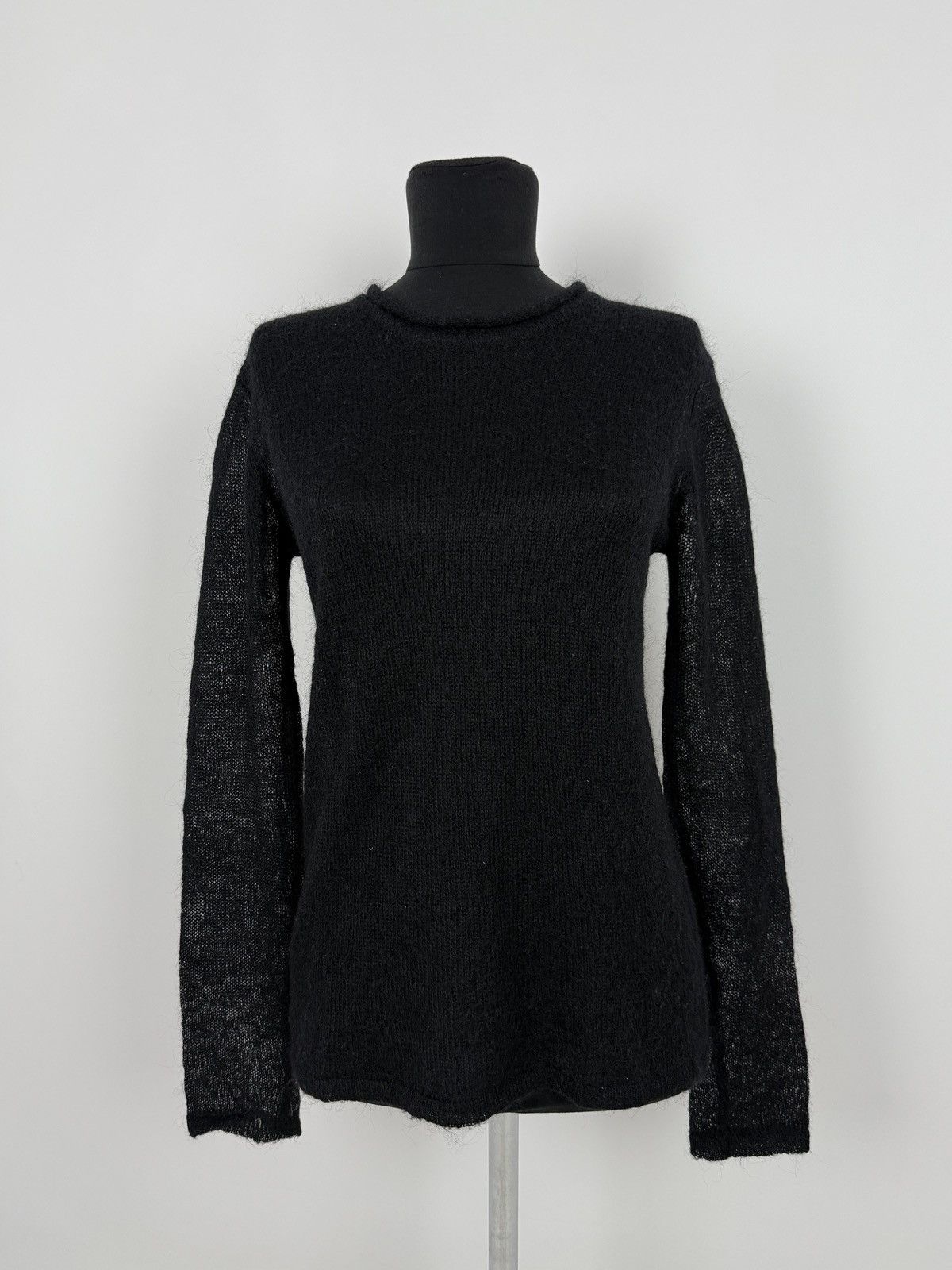 Vintage Y2K Vintage New Scene Black Mohair Blend Mesh Knit Sweater Size M / US 6-8 / IT 42-44 - 1 Thumbnail