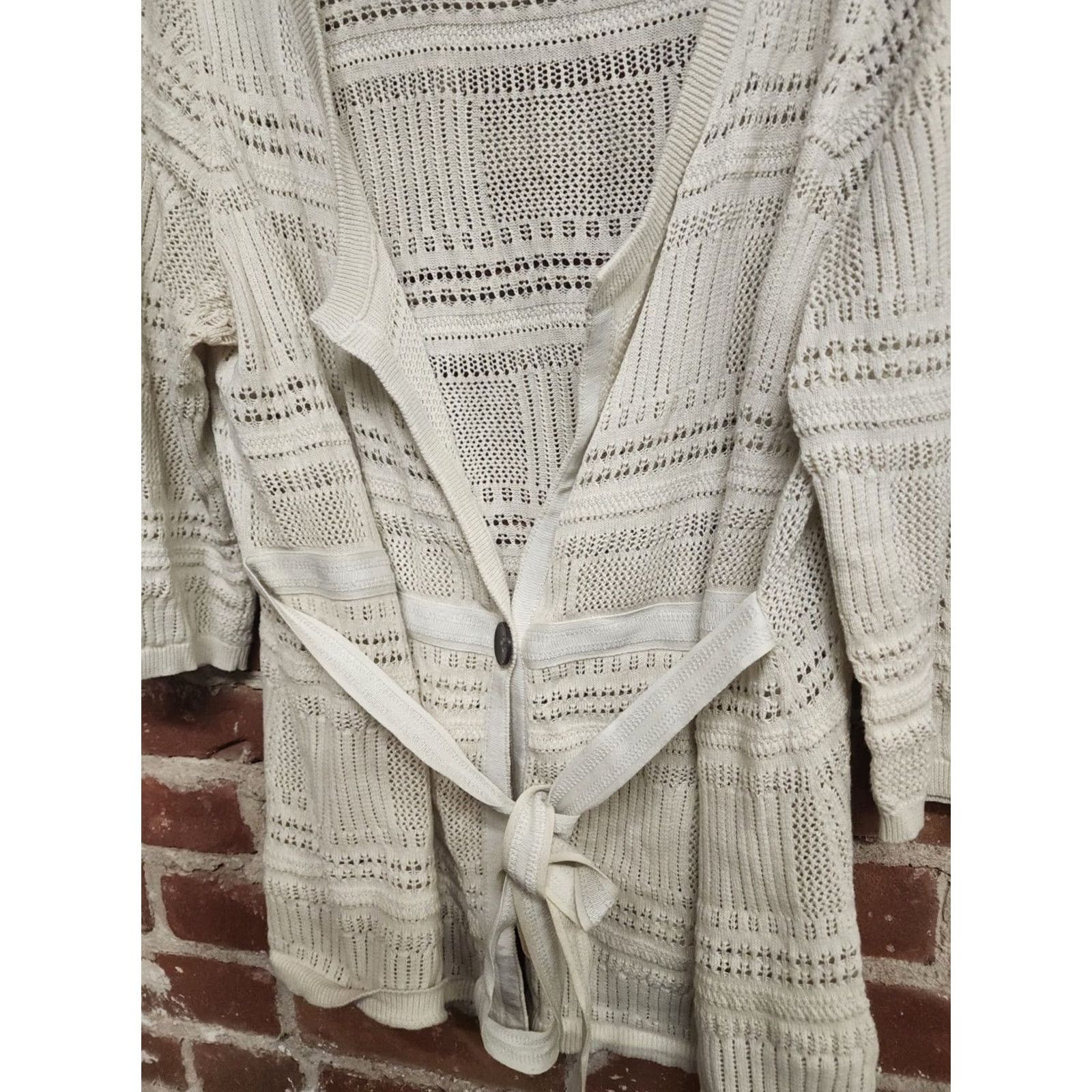 Eddie Bauer Eddie Bauer Beige Knit Cardigan Top XL Womens Cardigan Open Knit Shirt Womens XL Beige 90s? Size XL / US 12-14 / IT 48-50 - 3 Thumbnail