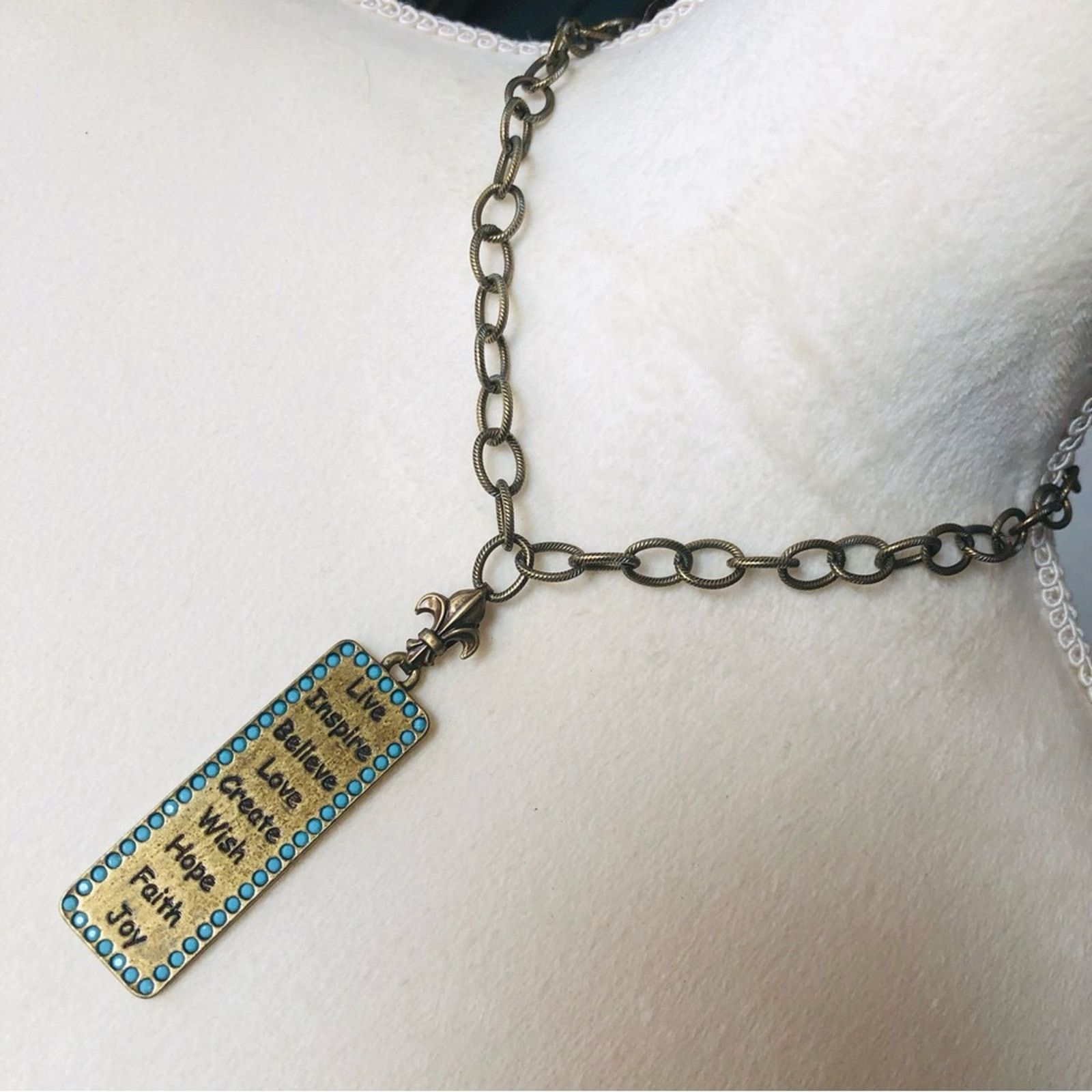Jewelry Sisi Amber brass tone inspirational necklace Size ONE SIZE - 1 Thumbnail