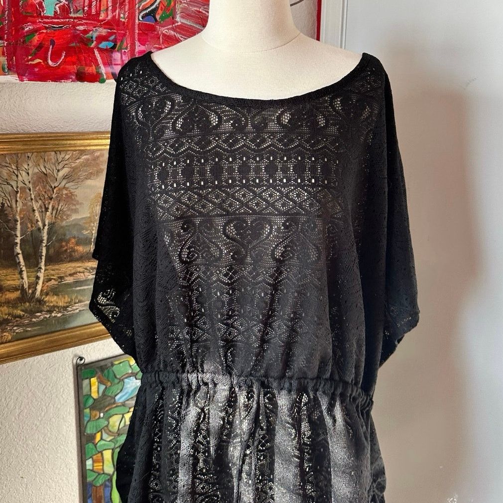 Catalina catalina black lace swimsuit cover up dress Size 3XL / US 20-22 - 2 Thumbnail