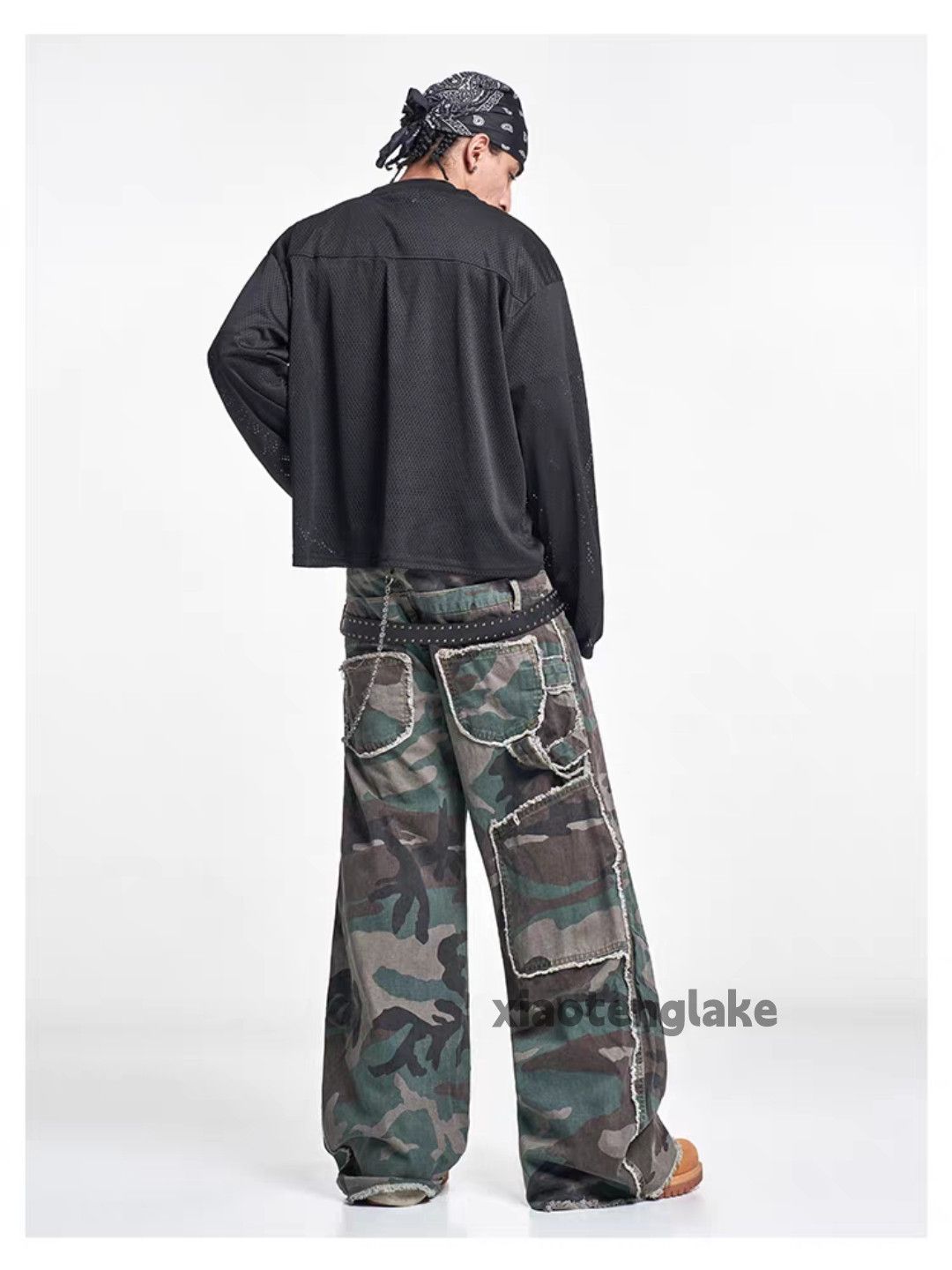 Vintage Double waist loose baggy skate hiphop cargo pants Size US 34 / EU 50 - 4 Thumbnail