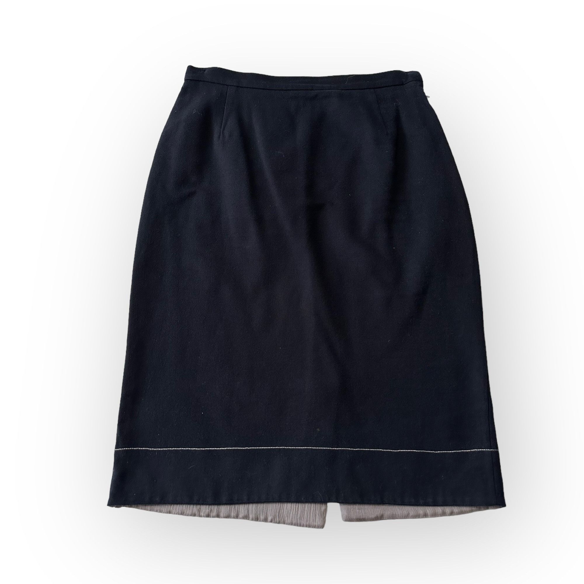 Prada Vintage Prada Pencil Skirt, Navy, Size 46 Italy, 2001 S/S Size 32" / US 10 / IT 46 - 4 Thumbnail