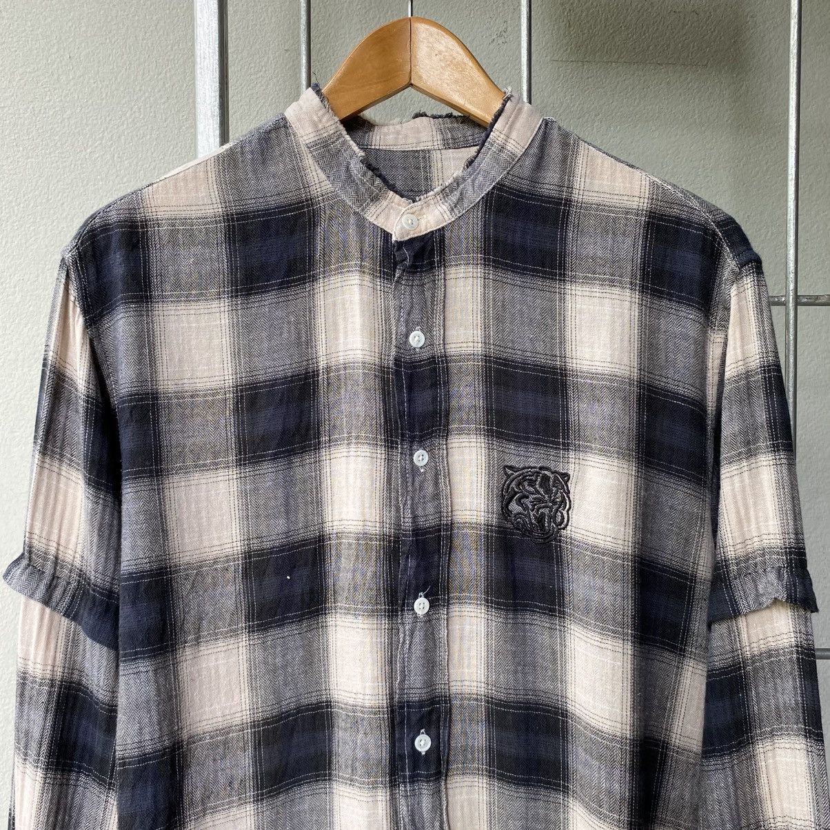 Balmain BALMAIN Gray-Black Plaid Ruffle Sleeve Shirt Size M / US 6-8 / IT 42-44 - 6 Thumbnail
