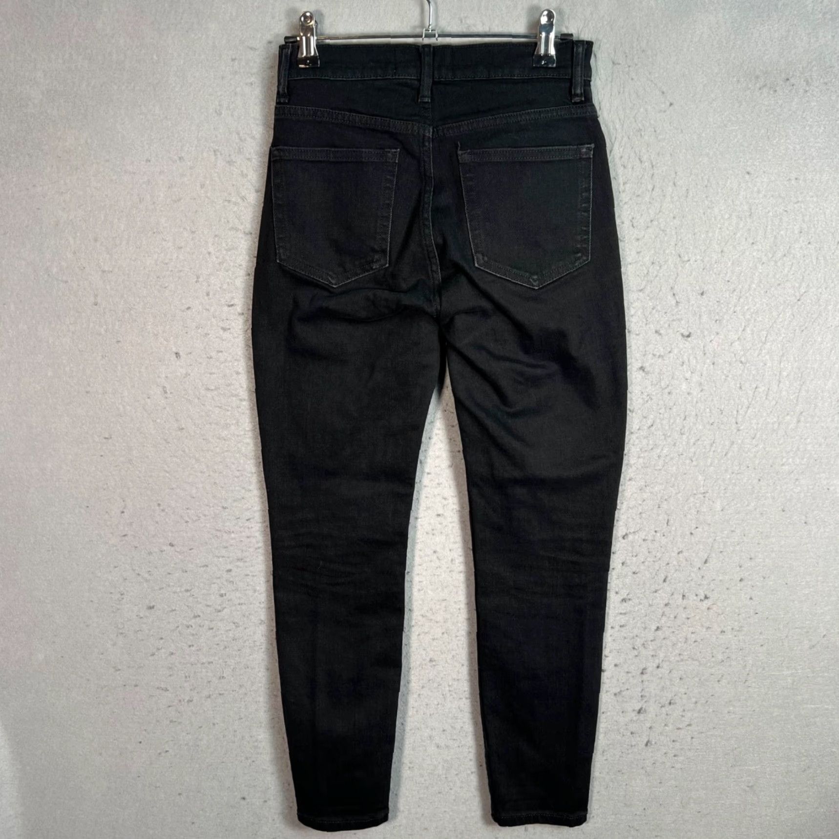 Everlane Everlane Womens Jeans Skinny Ankle 24 Black Cotton Blend Denim 5-Pocket Stretch Mid Rise Regular Inseam 26" Adult Women Size 24" / US 00 / IT 34 - 2 Thumbnail