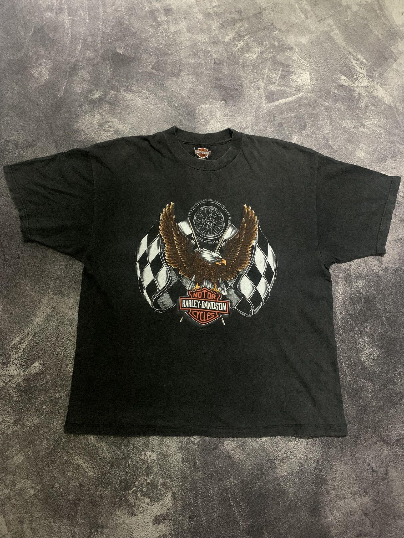 Harley Davidson 💎 Vintage 1996 Harley Davidson Eagle Tee Size US XL / EU 56 / 4 - 2 Thumbnail
