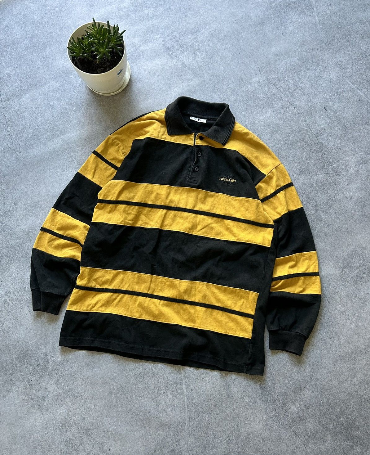 Calvin Klein × Rugby Ralph Lauren × Vintage Calvin Klein Rugby striped jersey mens Size US L / EU 52-54 / 3 - 1 Thumbnail