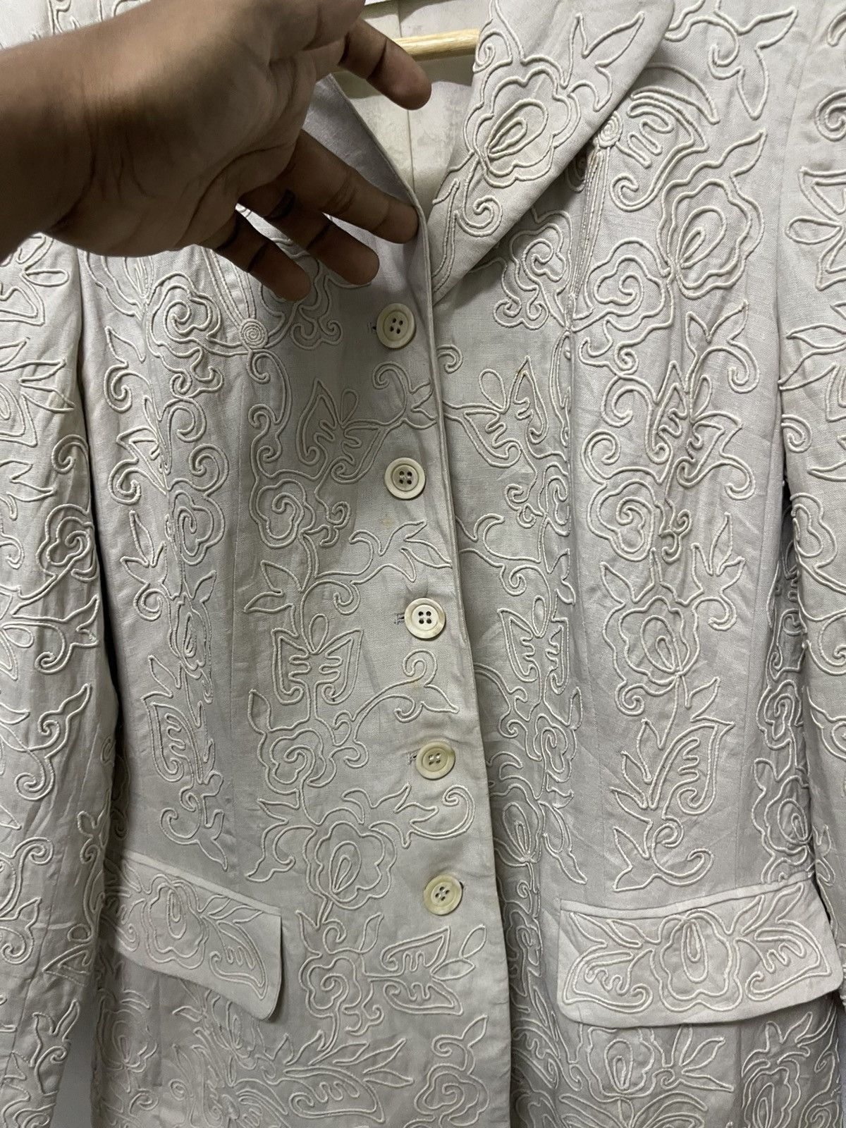 Jil Sander 1990s JIL SANDER EMBROIDERED FORMAL SUIT RARE DESIGN Size XS / US 0-2 / IT 36-38 - 9 Thumbnail
