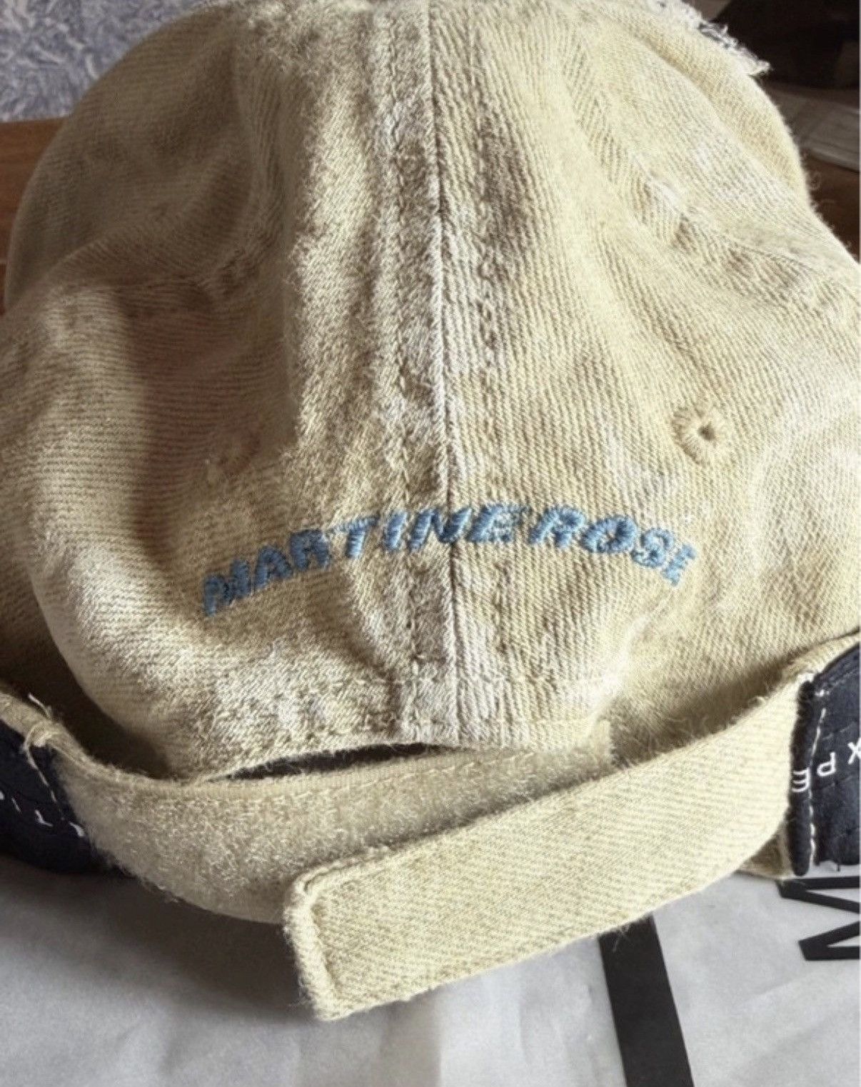 Martine Rose New AW24 Martine Rose Distressed Roll Back Cap Paint Hat 90s Size ONE SIZE - 8 Thumbnail