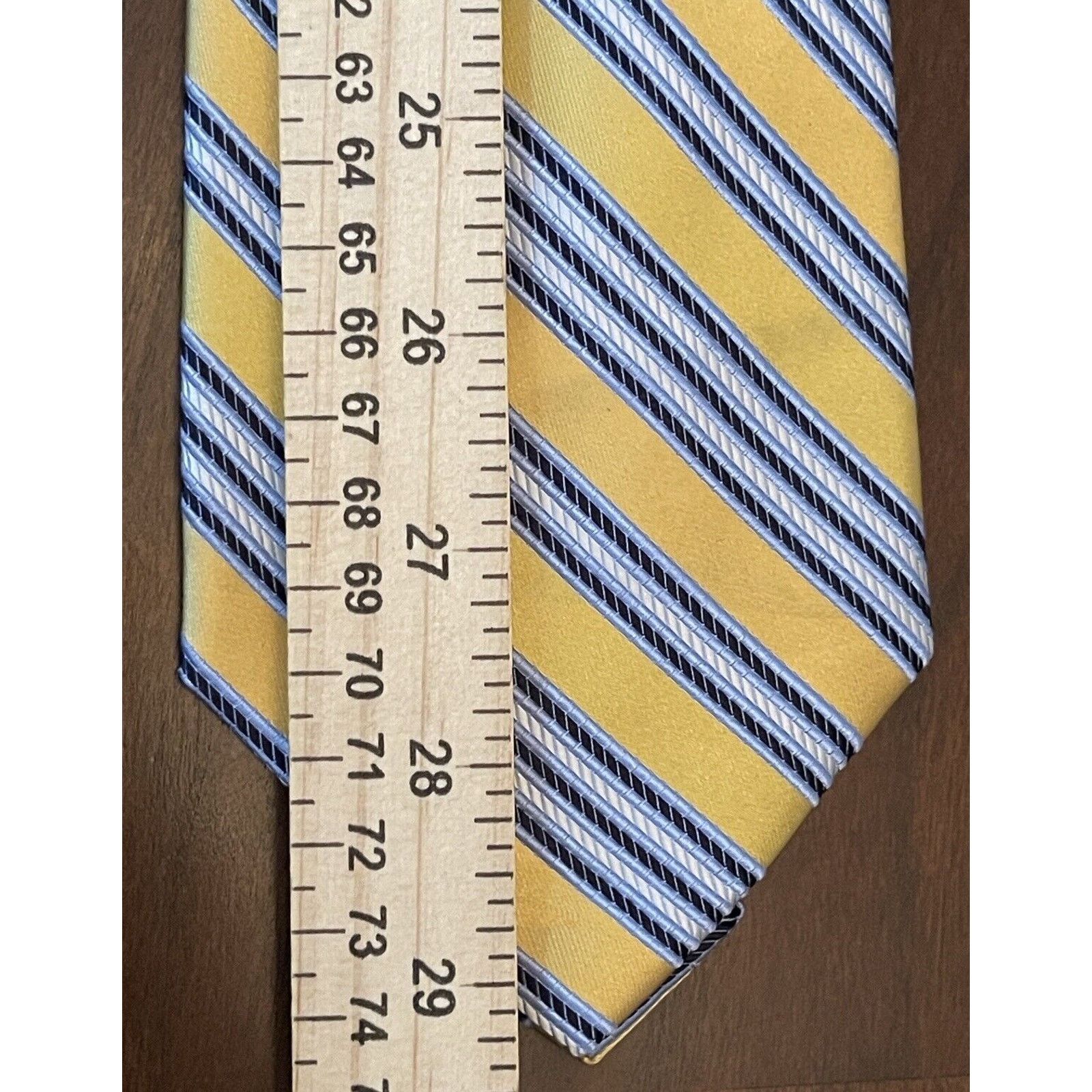 Fumagalli Fumagalli Gold Blue 100% Silk Men’s Neck Tie Made In China Size ONE SIZE - 5 Thumbnail