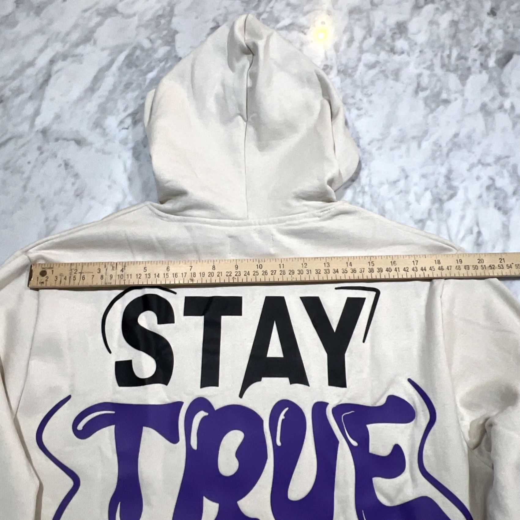 Vintage Seven Souls Hoodie Sweatshirt Men Large Beige Graphic Print Fleece Pullover Stay True Limited Edition NWT Size US L / EU 52-54 / 3 - 6 Thumbnail