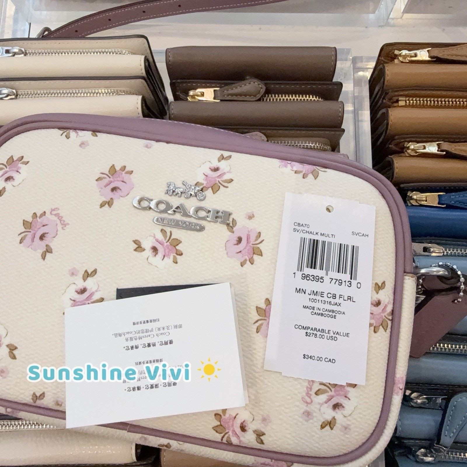 Coach NWT COACH CBA70 Mini Jamie Camera Bag Floral Chalk/Multi Size ONE SIZE - 4 Thumbnail
