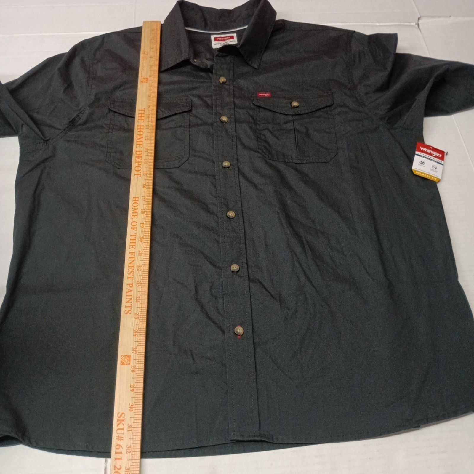 Wrangler Wrangler Men's Relaxed Fit Woven Button Shirt Size 2XL Black Size US XXL / EU 58 / 5 - 5 Thumbnail