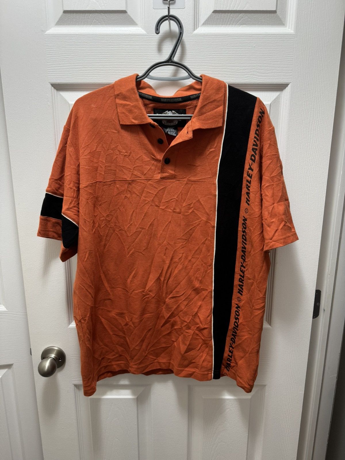 Harley Davidson Harley Davidson Motorcycle Orange Racing Shirt Polo Vintage Size US M / EU 48-50 / 2 - 1 Thumbnail