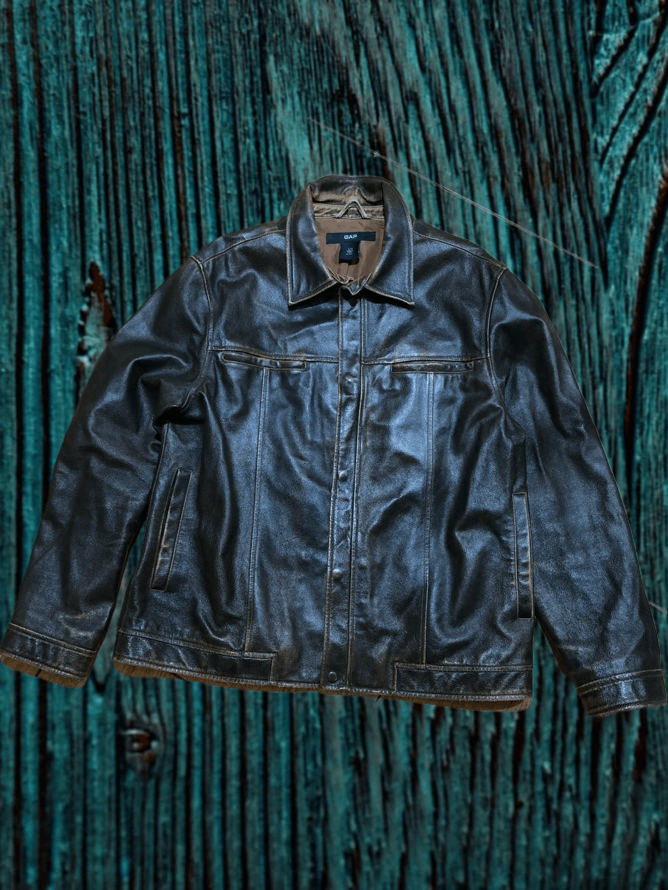 Gap Gap Vintage Leather Jacket Brown Zip Oversized Size US L / EU 52-54 / 3 - 1 Thumbnail