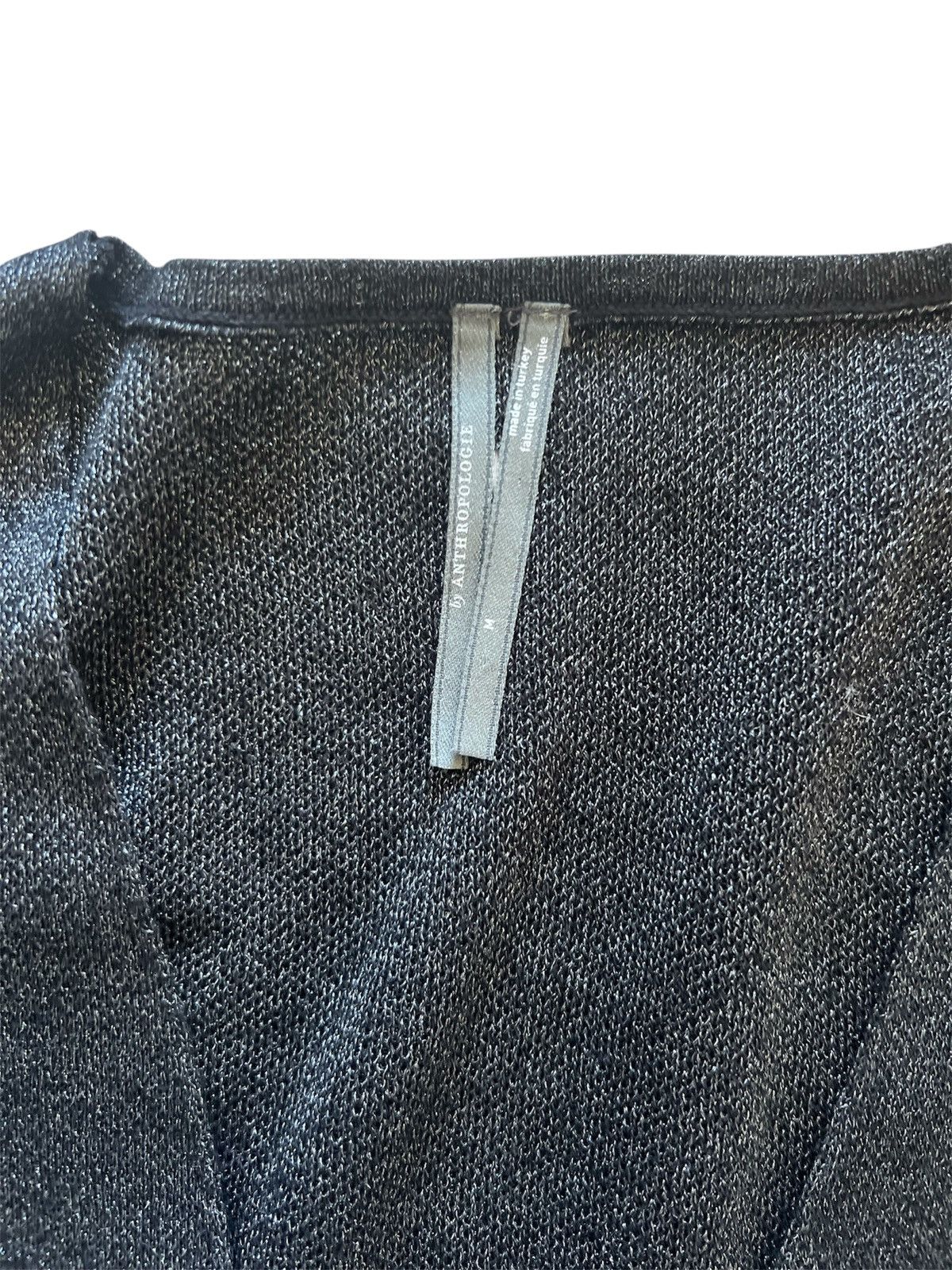 Anthropologie Anthropologie Black Woven-Sleeve Twofer Sweater | Medium Size M / US 6-8 / IT 42-44 - 3 Thumbnail