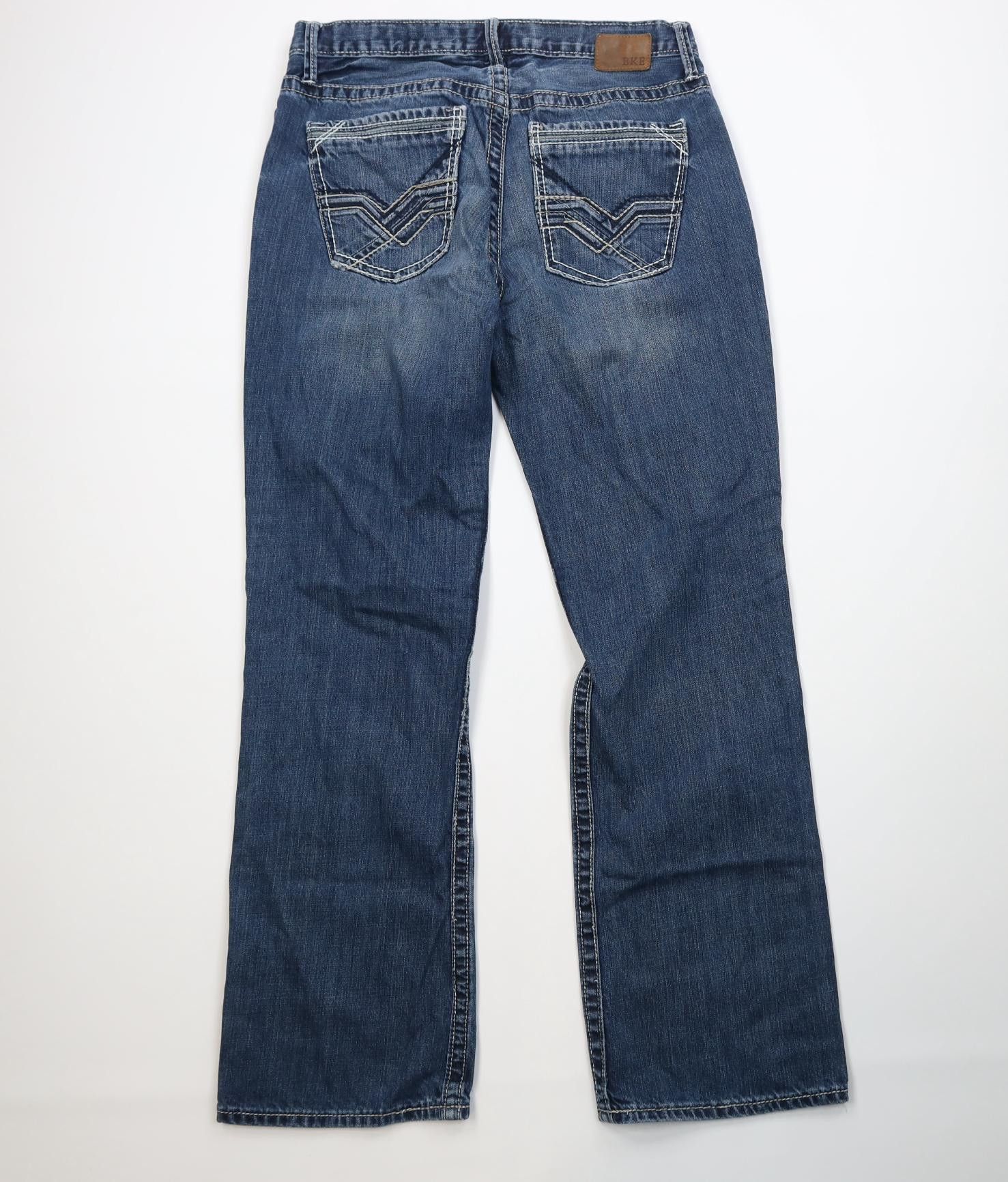 Vintage Buckle BKE Stitch Derek Wide Leg Bootcut Denim Jeans Blue Size US 34 / EU 50 - 9 Thumbnail