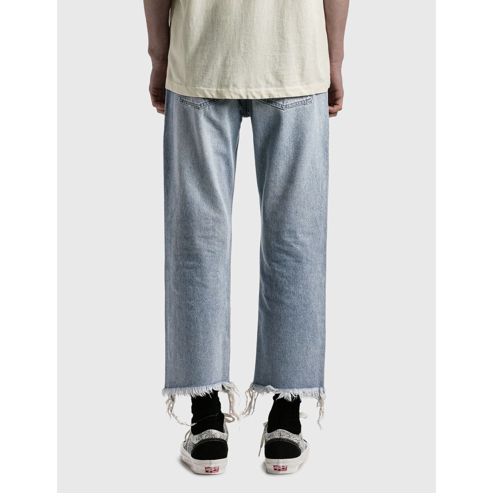 John Elliott John Summit Men's The Kane 2 Casper Cropped Distressed Jeans Size US 38 / EU 54 - 4 Thumbnail