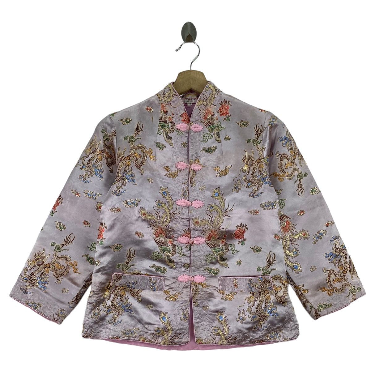 Other GOLDEN DRAGON Cheongsam Style Embroidered Dragon Design Pink Size S / US 4 / IT 40 - 1 Thumbnail