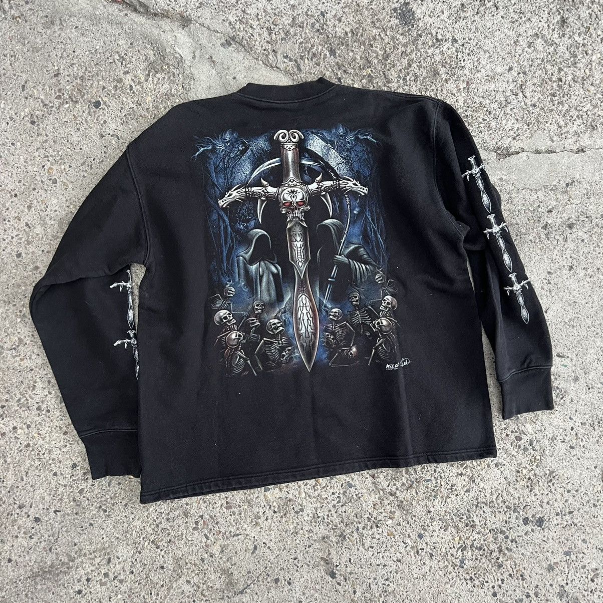 Vintage Y2K grunge zip up sweatshirt goth emo opium Size US XL / EU 56 / 4 - 5 Thumbnail