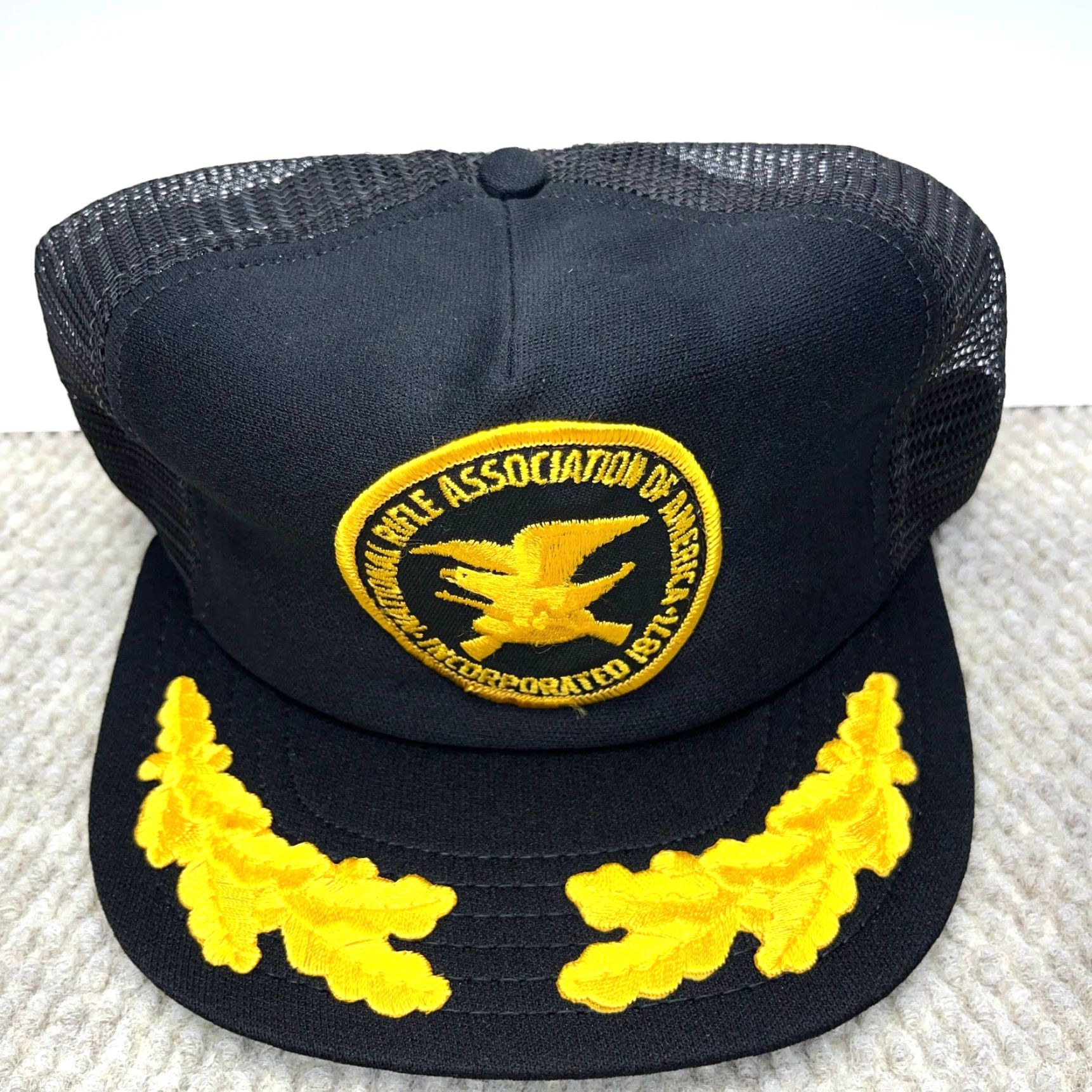 Vintage VINTAGE NRA Trucker Hat Adjustable Black Yellow Patch 90s USA Made Classic Mens Size ONE SIZE - 2 Thumbnail
