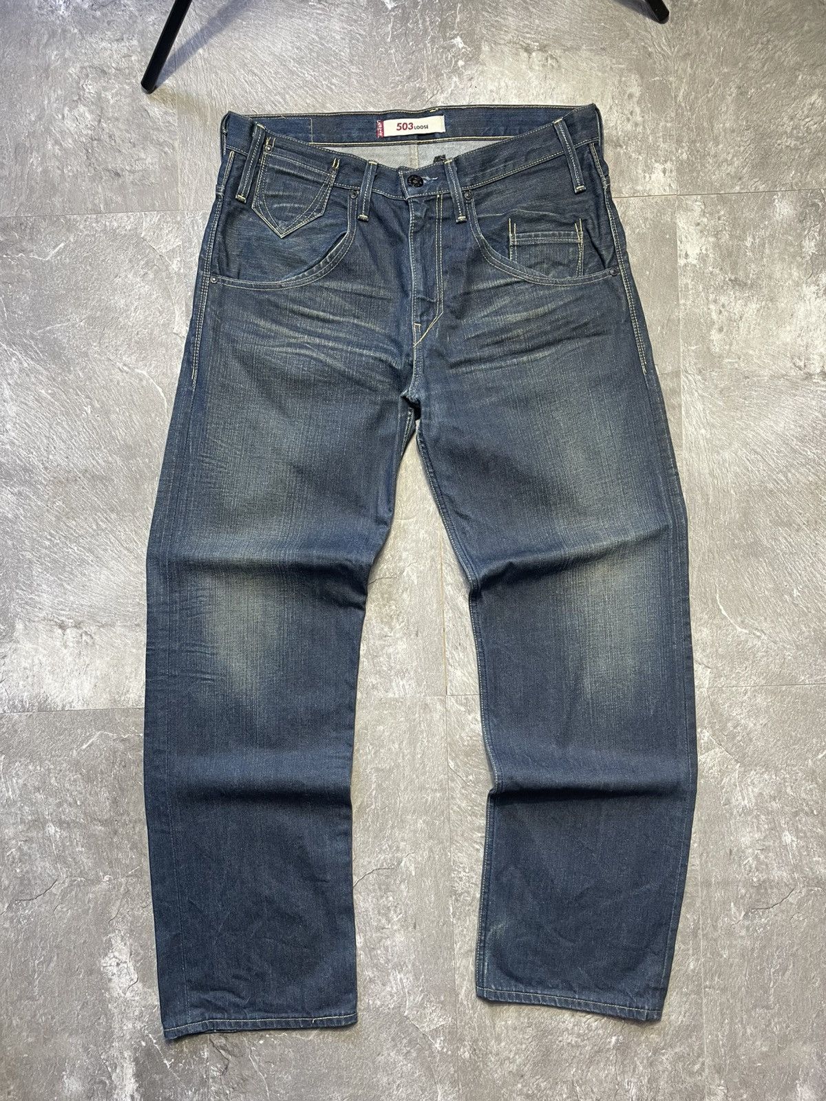 Levi's Vintage Levi's 503 Lose Selvedge Jeans Flared Y2k Denim Size US 34 / EU 50 - 7 Thumbnail