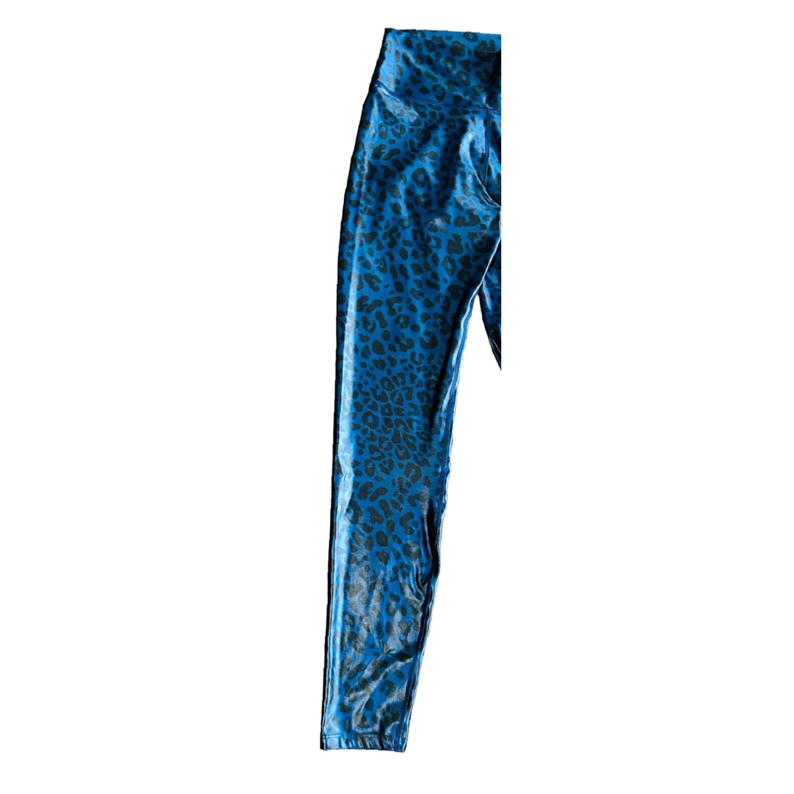 Vintage WITH Women's Blue Cheetah Legging Pants Sz M Animal Print Size 32" / US 10 / IT 46 - 2 Thumbnail