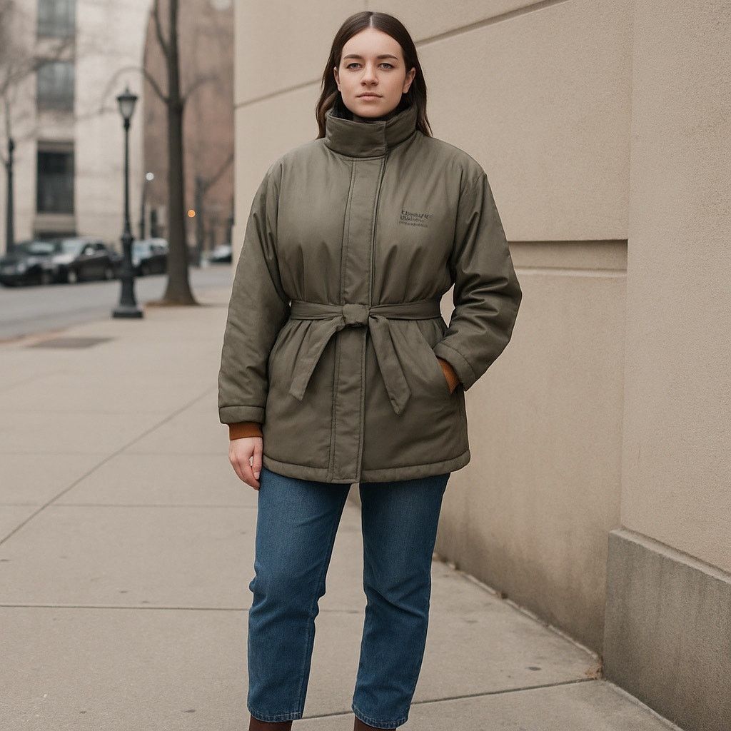 Members Only Members Only Belted Parka Puffer Coat Women 9/10 Olive Green Size M / US 6-8 / IT 42-44 - 1 Thumbnail
