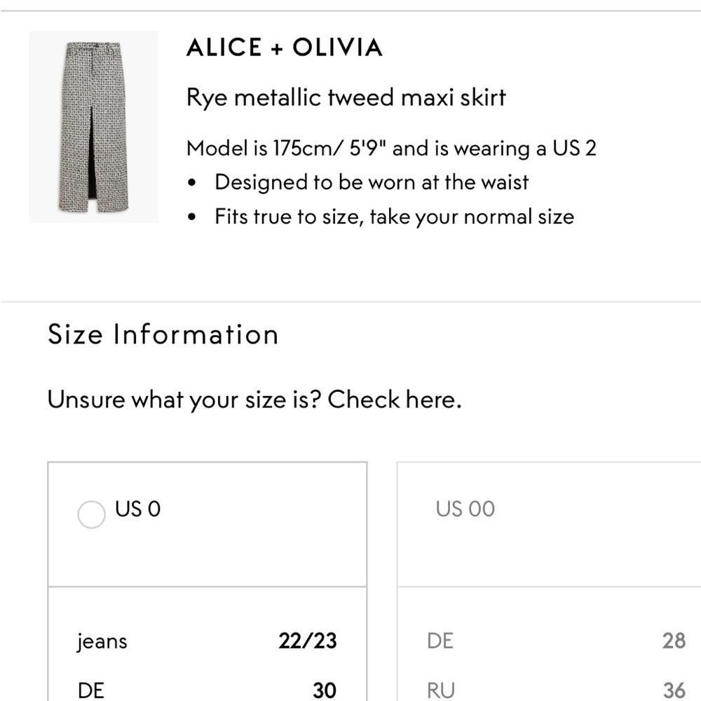 Designer Alice + Olivia Rye Slit Skirt Black/off White Size 26" / US 2 / IT 38 - 8 Thumbnail